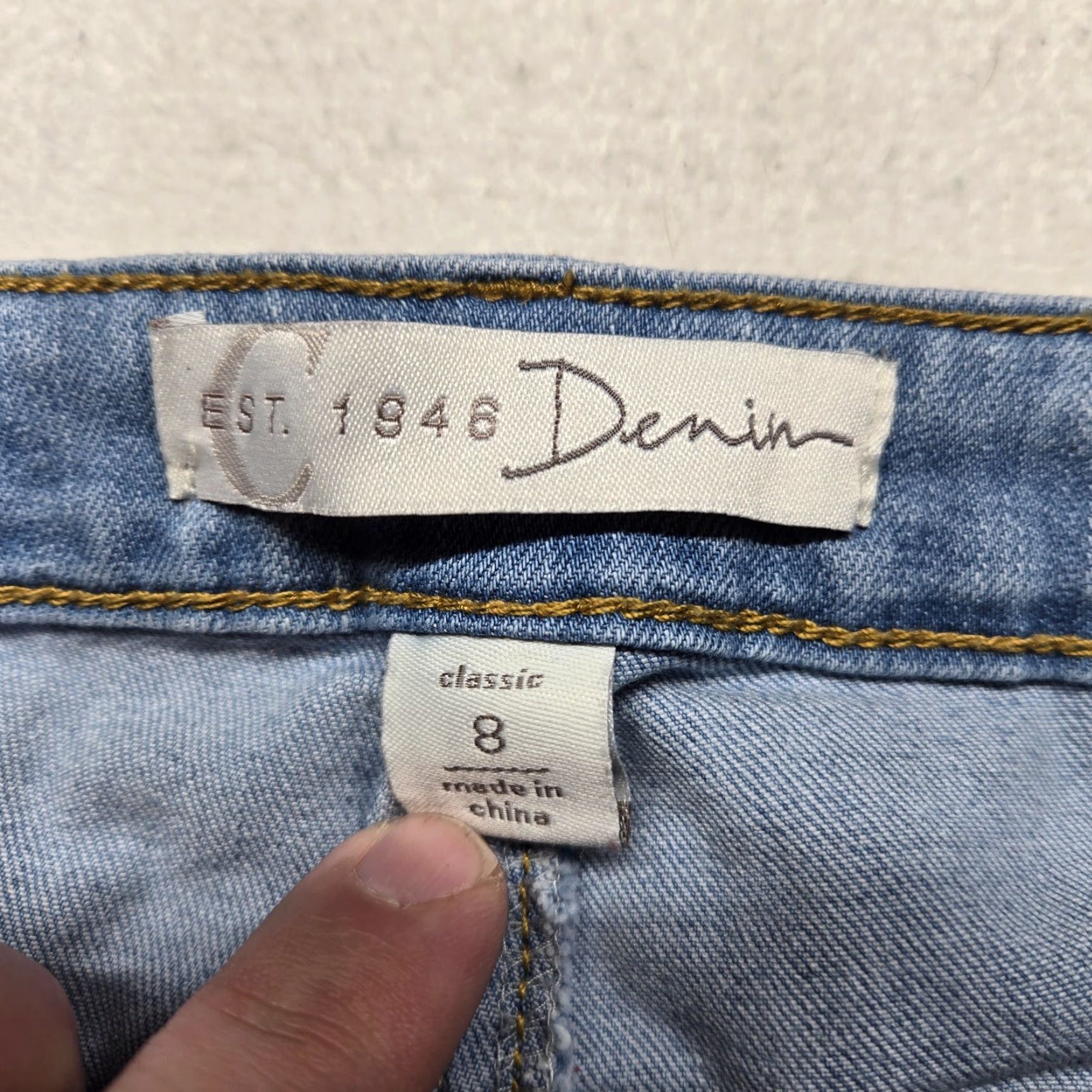 Denime Est.1846 Denim Jeans Stright Blue Pants Distressed Adult Women's Size 8 Blue Jeans 1846 Denim Womens Slim Straight Distressed Jeans Size 8 Size 30" / US 8 / IT 44 - 5 Thumbnail
