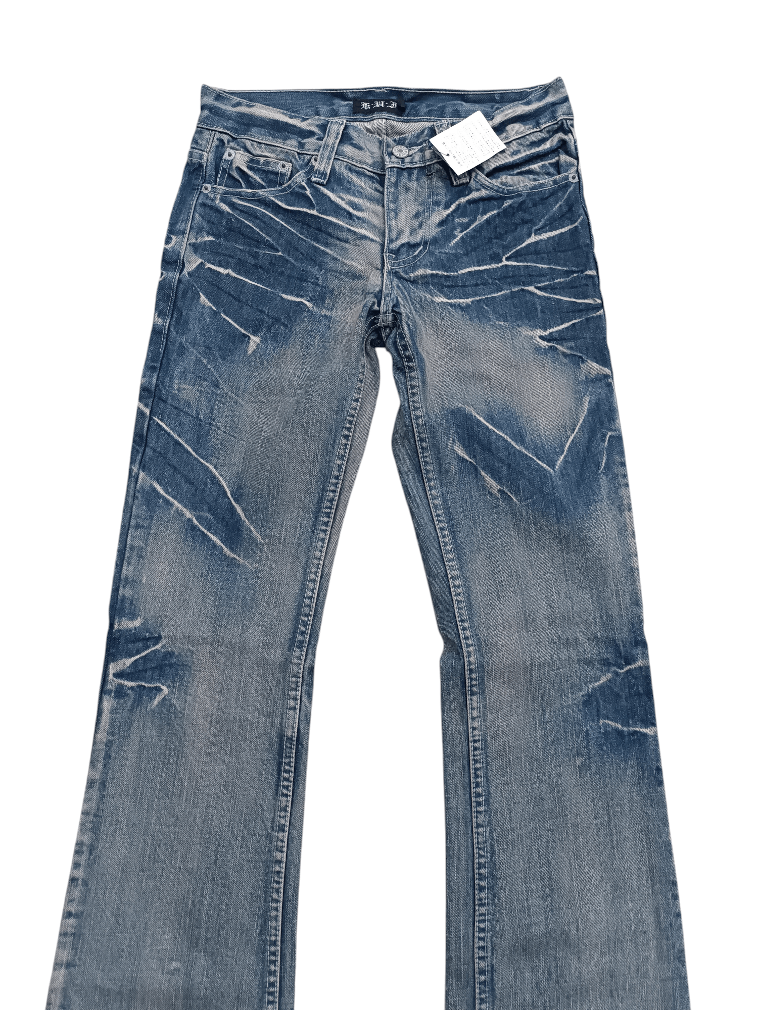 Japanese Brand Flared K.U.I Whiskers Faded Boot Cut Jeans Size US 28 / EU 44 - 6 Thumbnail