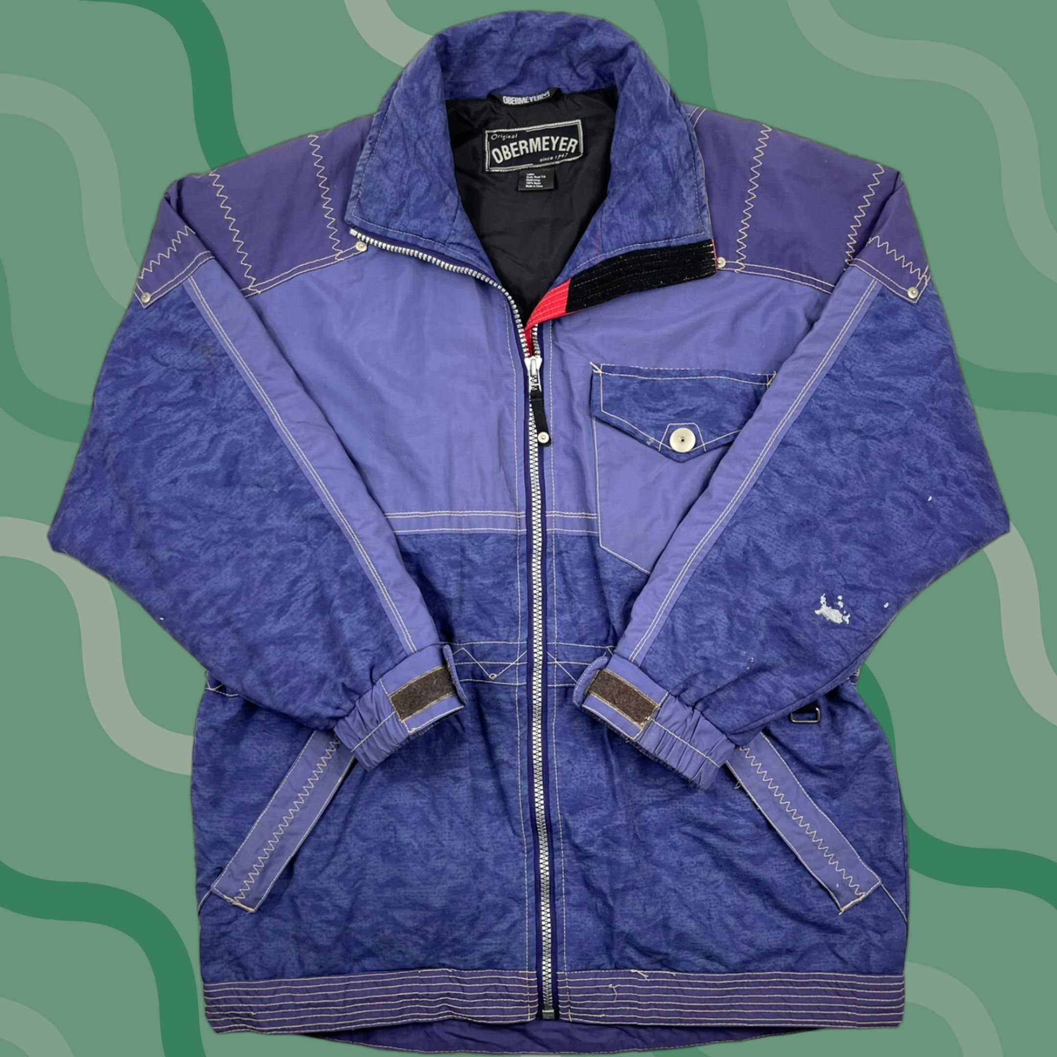 Obermeyer VINTAGE Obermeyer Ski Jacket Womens Shell Lined Parka XL Purple 90s 80s Road Trip Full Zip Hood Size XL / US 12-14 / IT 48-50 - 1 Thumbnail