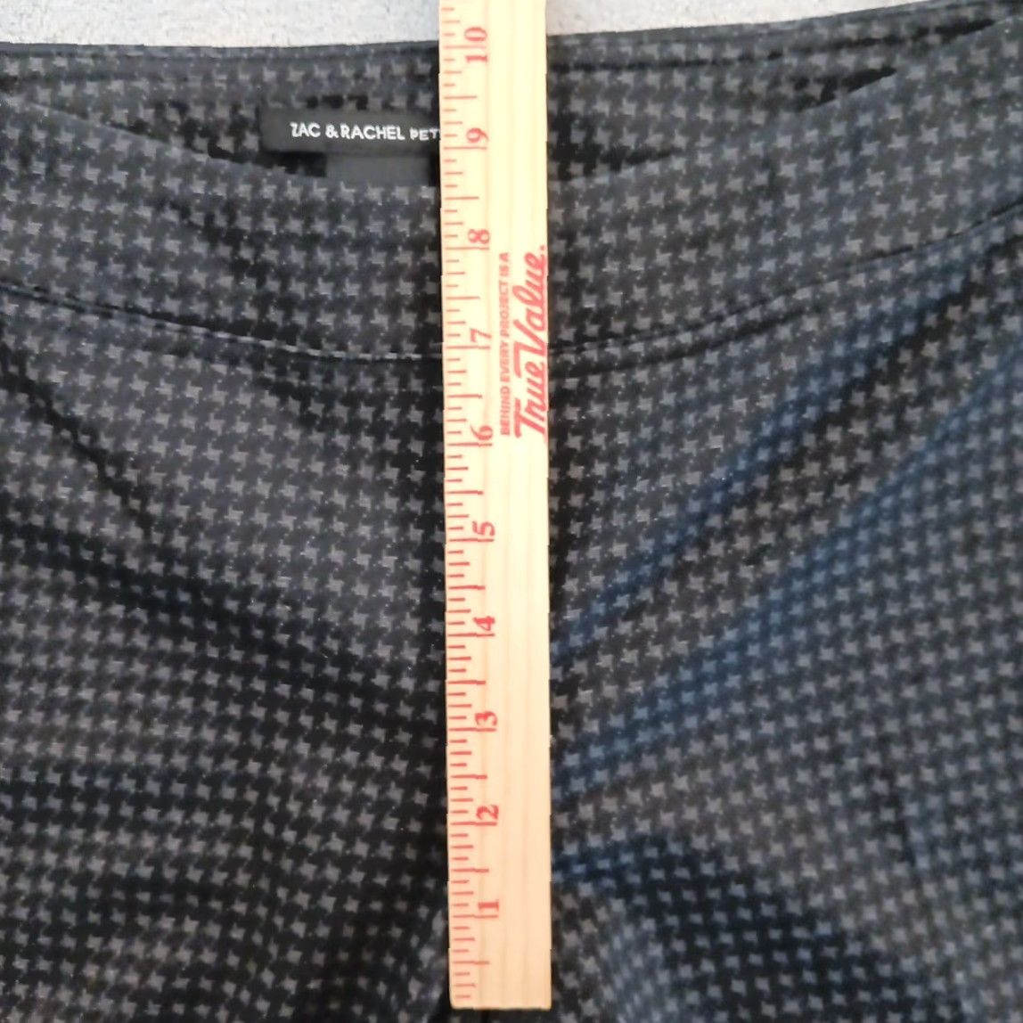 Vintage Zac & Rachel Ankle Pants Womens PS Petite Gray Black Geometric Pull On 28 Inseam 26.5 in Tapered Stretch Polyester Blend Size 28" / US 6 / IT 42 - 3 Thumbnail