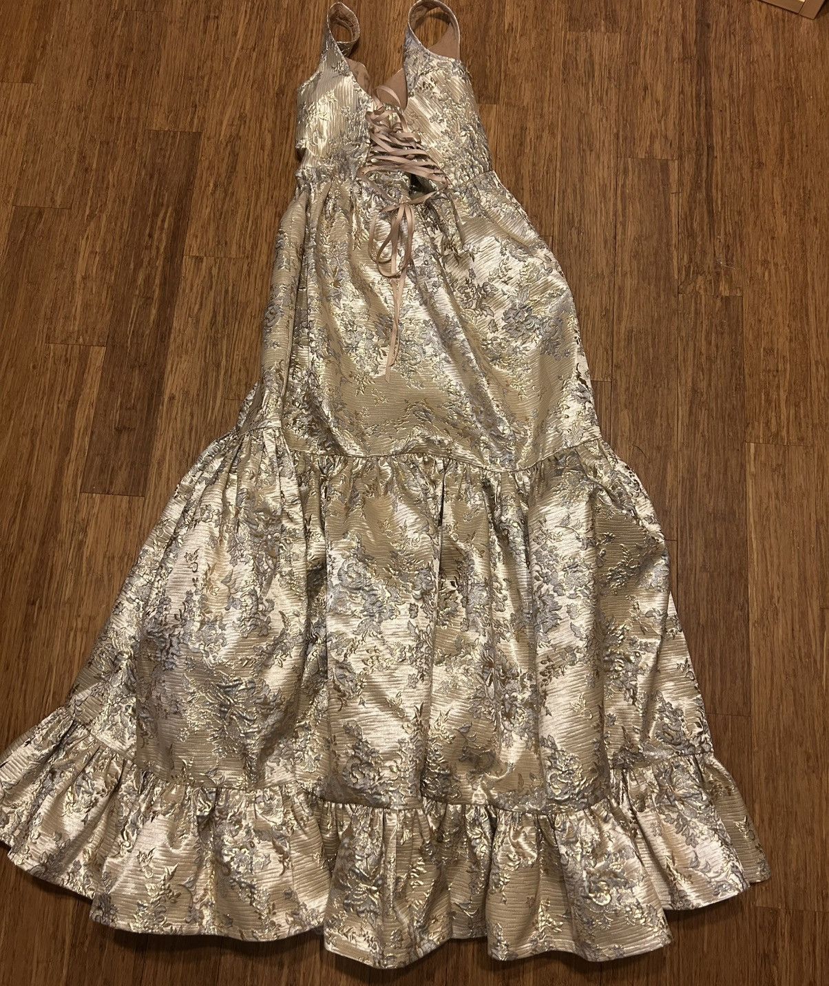 Other Yingtong Gold Maxi Dress Wedding Gown/Bridesmaid Gown Size ONE SIZE - 5 Thumbnail