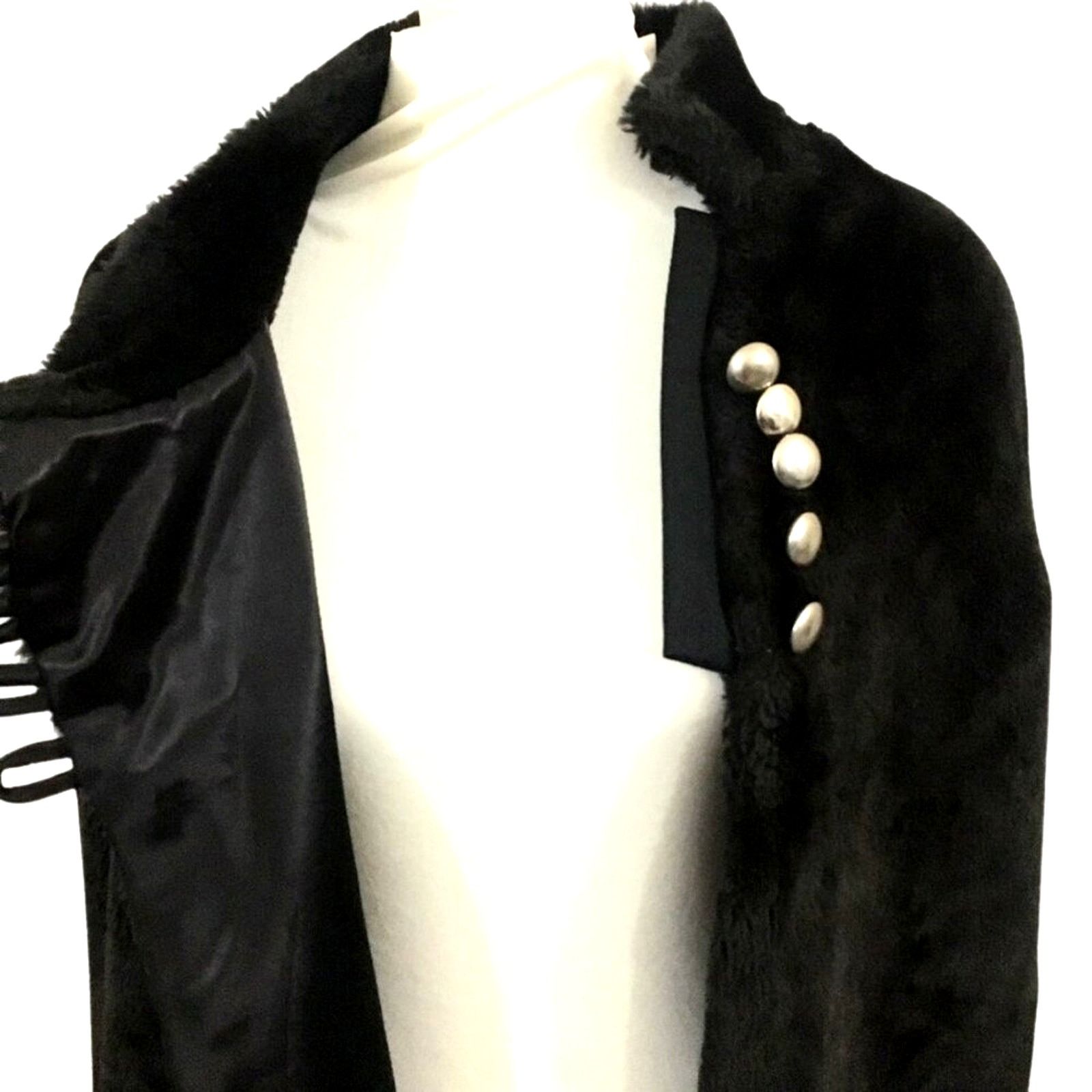 Vintage Rare Vintage Faux Fur Cape, Silver Buttons, 1970s Size M / US 6-8 / IT 42-44 - 4 Thumbnail