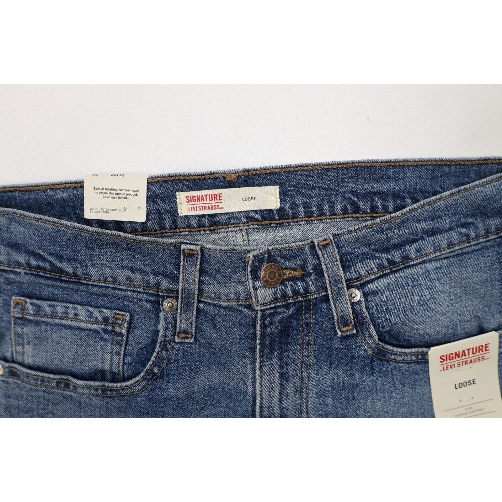 Levi's Deadstock Y2K Levis Signature Loose Fit Stretch Denim Jeans Size US 29 - 7 Thumbnail