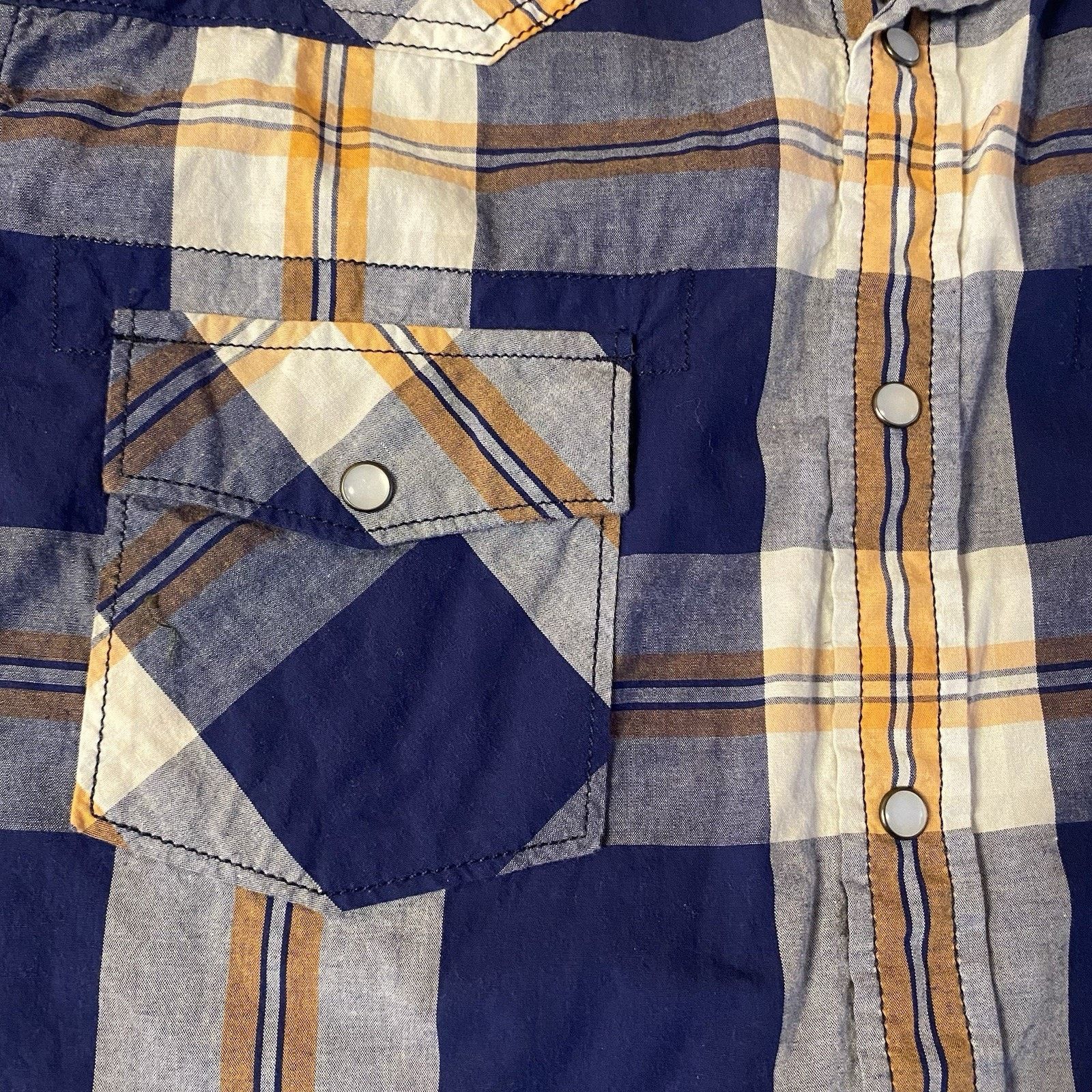 Urban Pipeline Men’s XL Shirt Blue Western blue plaid pearl snap Size US XL / EU 56 / 4 - 4 Thumbnail