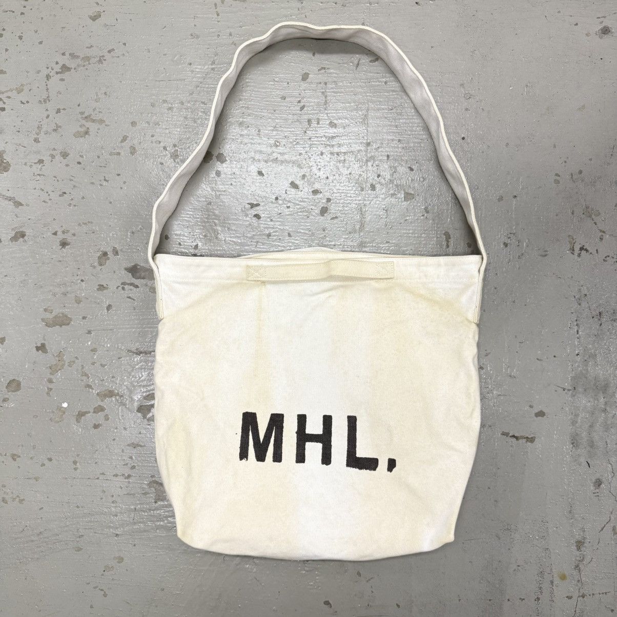 Japanese Brand MHL Margaret Howell Decay White Canvas Crossbody / Tote Bag Size ONE SIZE - 1 Thumbnail