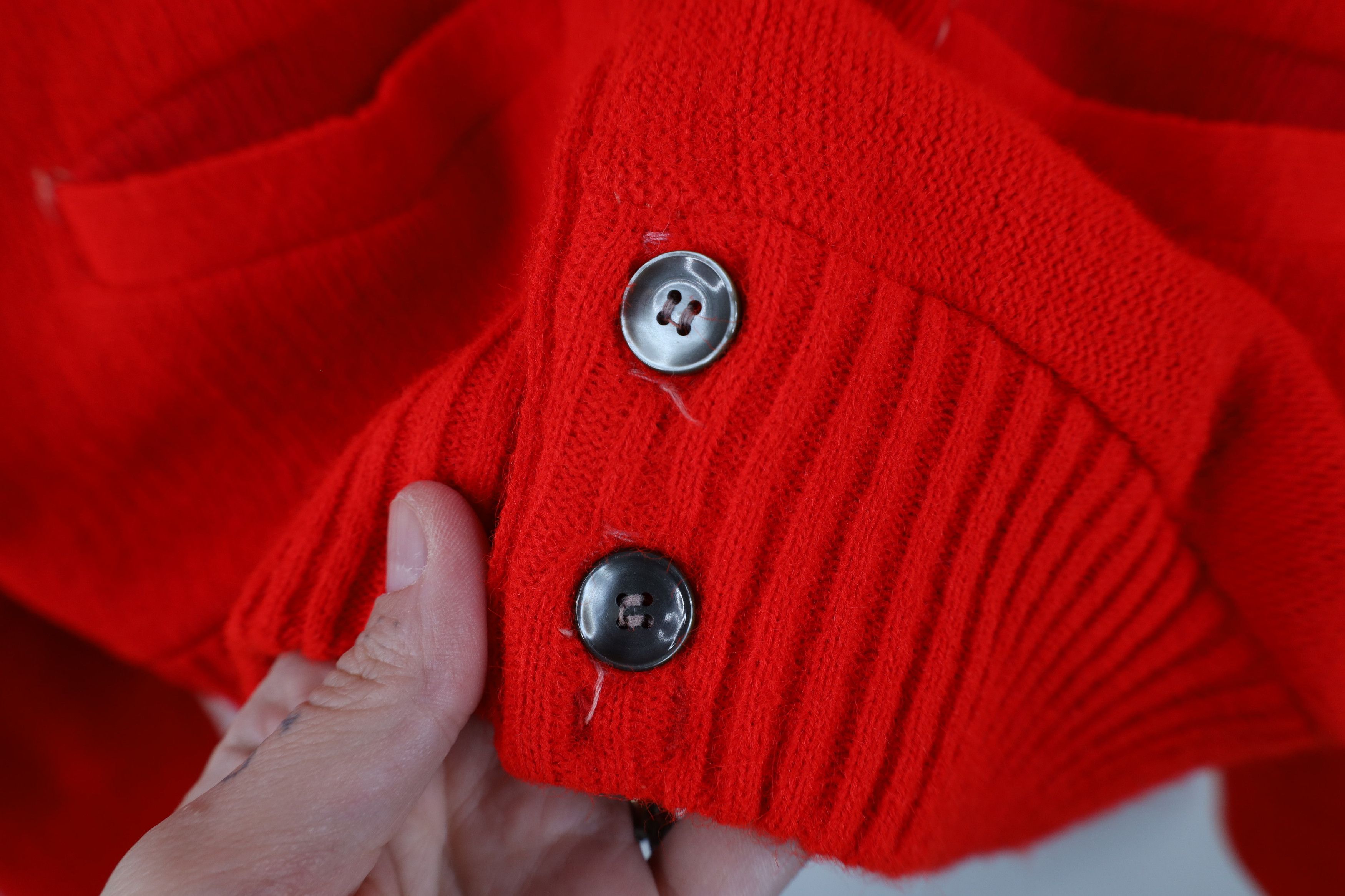 Vintage Vintage 50s 60s Streetwear Knit Cardigan Sweater Red USA Size US L / EU 52-54 / 3 - 4 Thumbnail