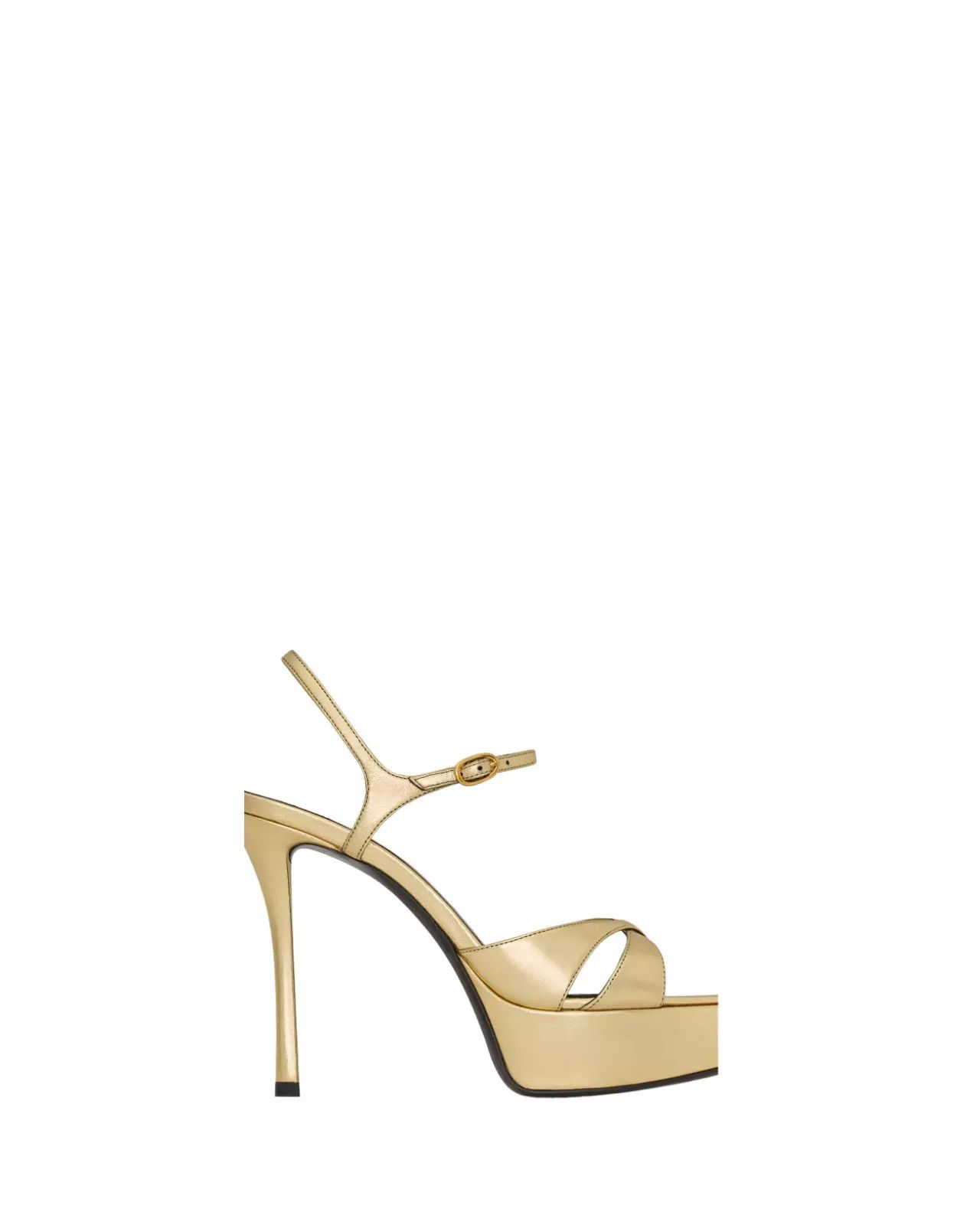 YSL Debbie Gold Metallic 130mm Platform Sandals New