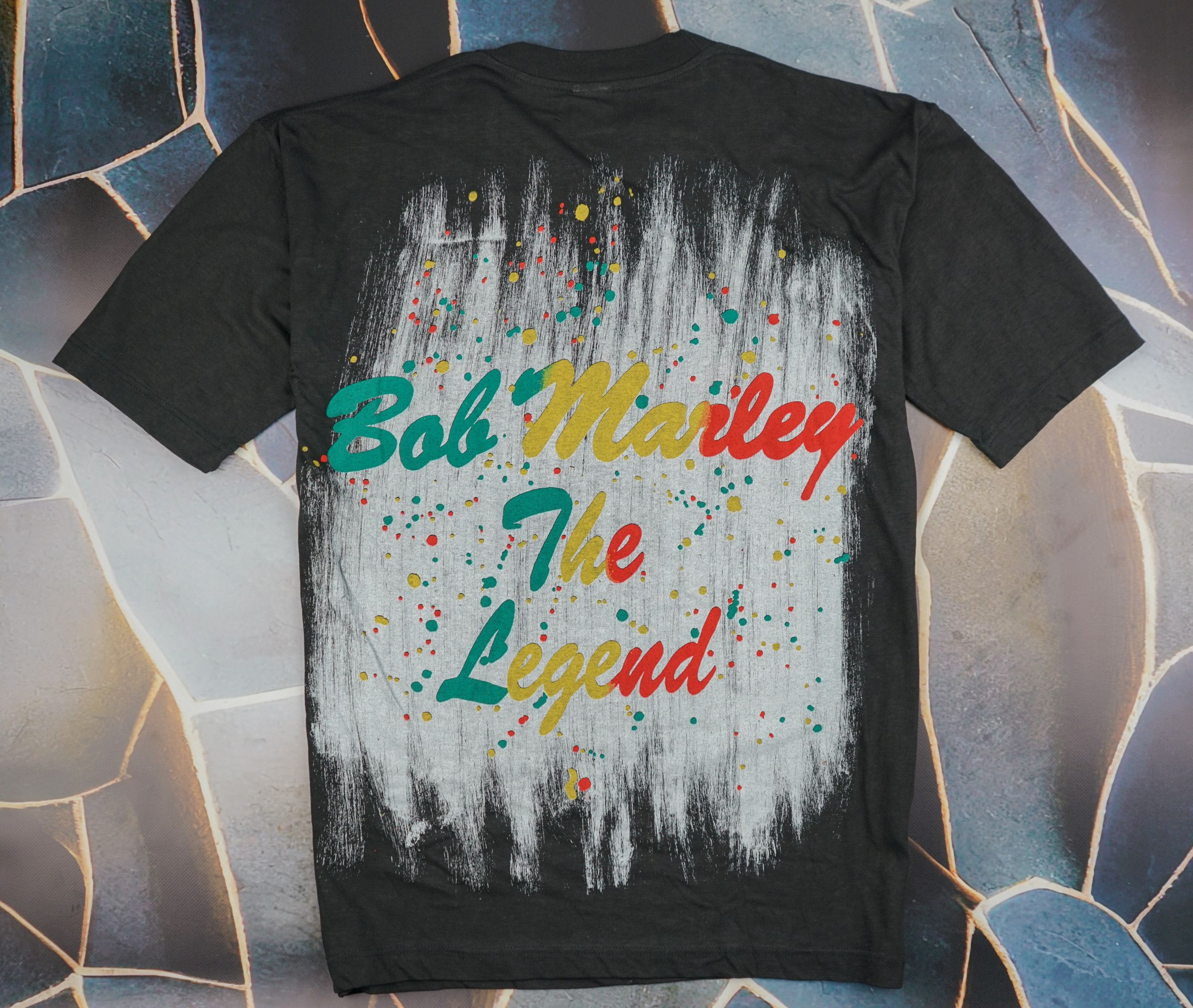 Band Tees × Bob Marley × Vintage Vintage 1990s Bob Marley All Over Print T-Shirt by Empire Size US L / EU 52-54 / 3 - 5 Thumbnail