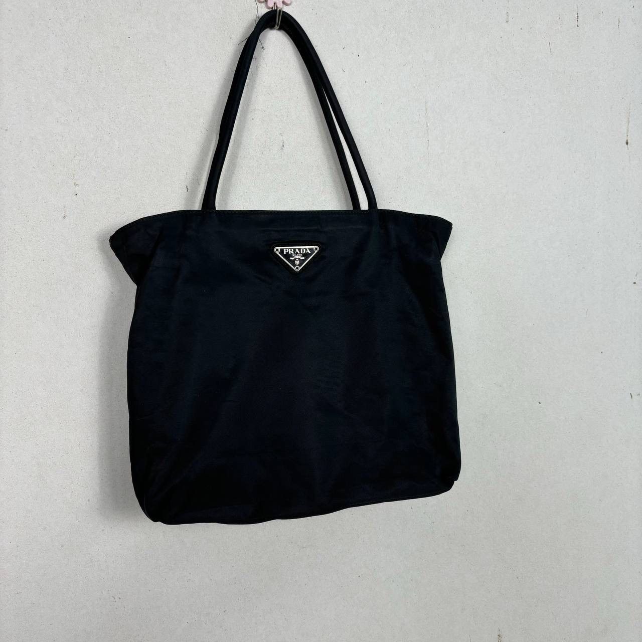 Prada Prada Tessuto Vintage 90s Nylon Tote Bag Black Authentic Size ONE SIZE - 3 Thumbnail