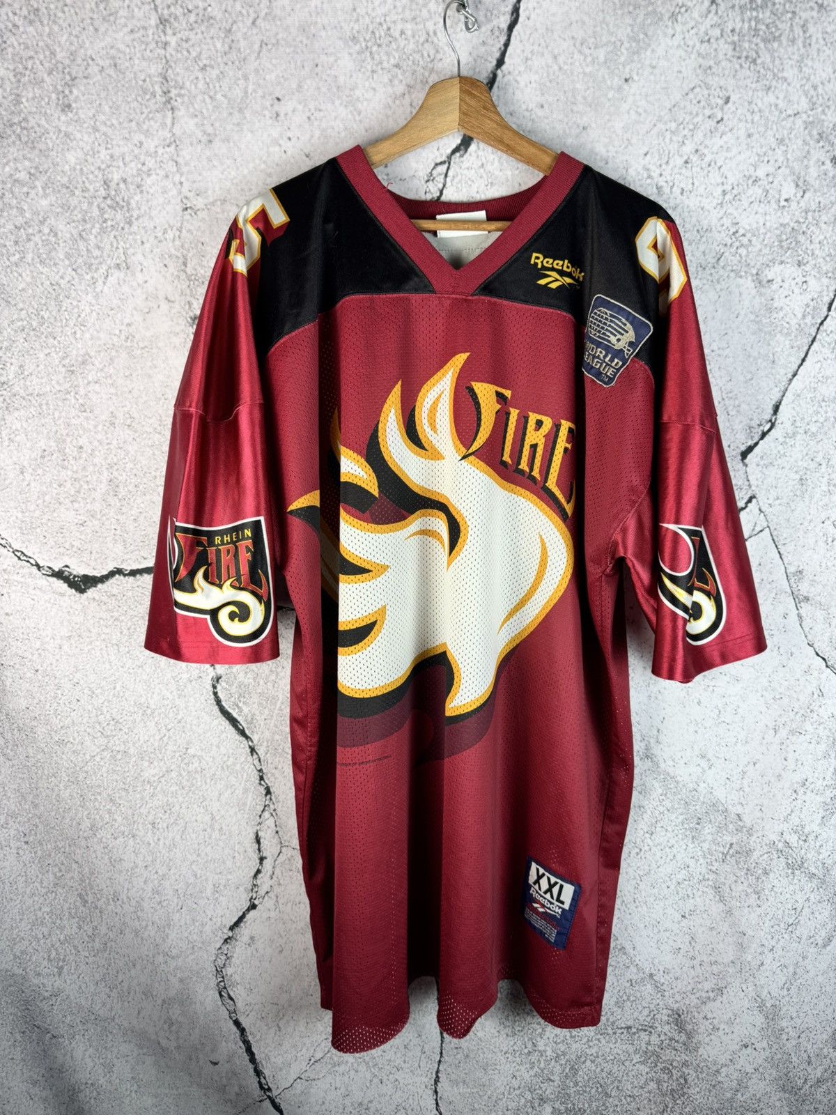 NFL NFL 1995 Rhein Fire #95 Reebok Home Jersey World League Size US XXL / EU 58 / 5 - 1 Thumbnail