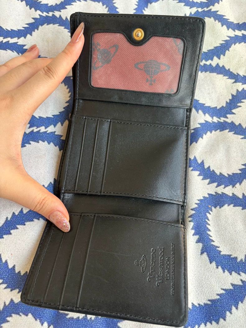 Vivienne Westwood Vivienne Westwood Black gold printed leather purse with th Size ONE SIZE - 6 Thumbnail