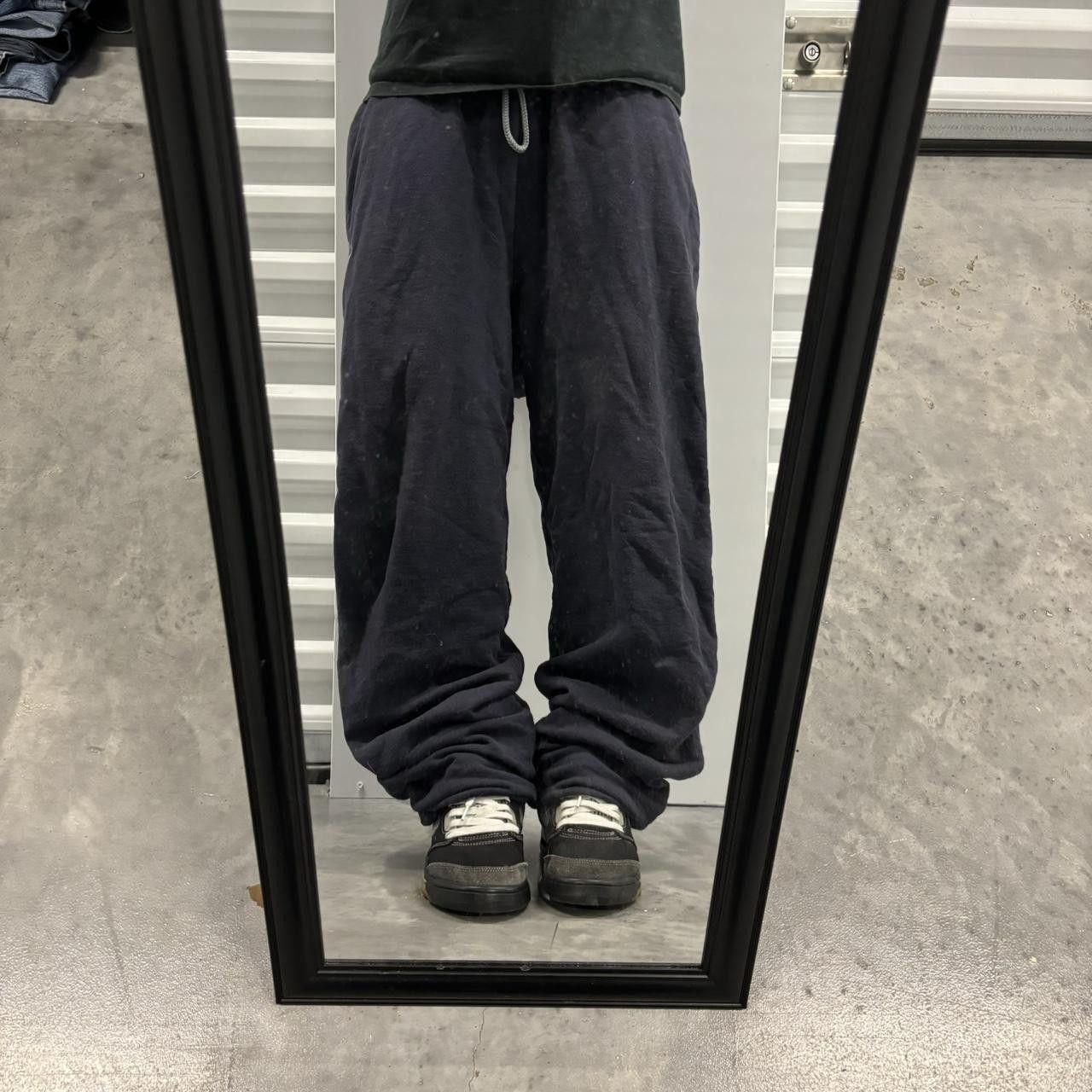 Japanese Brand × Vintage Crazy Vintage Y2K/2000s Navy Blue Skater Essential Sweatpants! Size US 32 / EU 48 - 1 Thumbnail