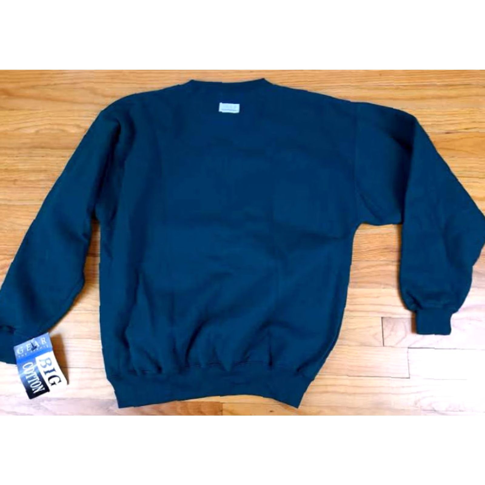 Vintage VINTAGE Gear big cotton Sweatshirt Mens Pullover 90s Green Cotton NWT 24in Chest 26in Long SM Size US S / EU 44-46 / 1 - 7 Thumbnail