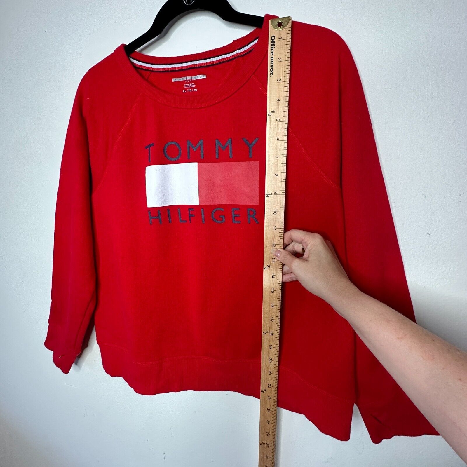 Tommy Hilfiger Tommy Hilfiger Sport Red Big Logo Sweatshirt Thumbhole XL Size XL / US 12-14 / IT 48-50 - 11 Thumbnail