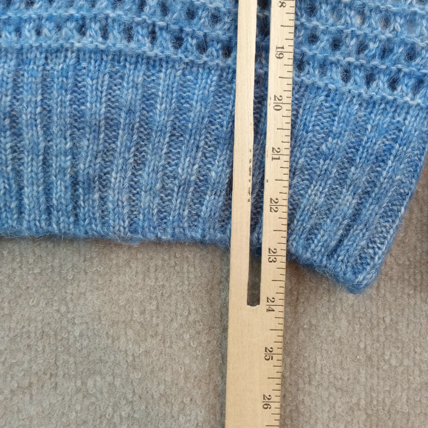Vintage Molly Bracken Blue Ruffle Sweater Womens XS Long Sleeve Mock Neck Open Knit Acrylic Size XS / US 0-2 / IT 36-38 - 3 Thumbnail