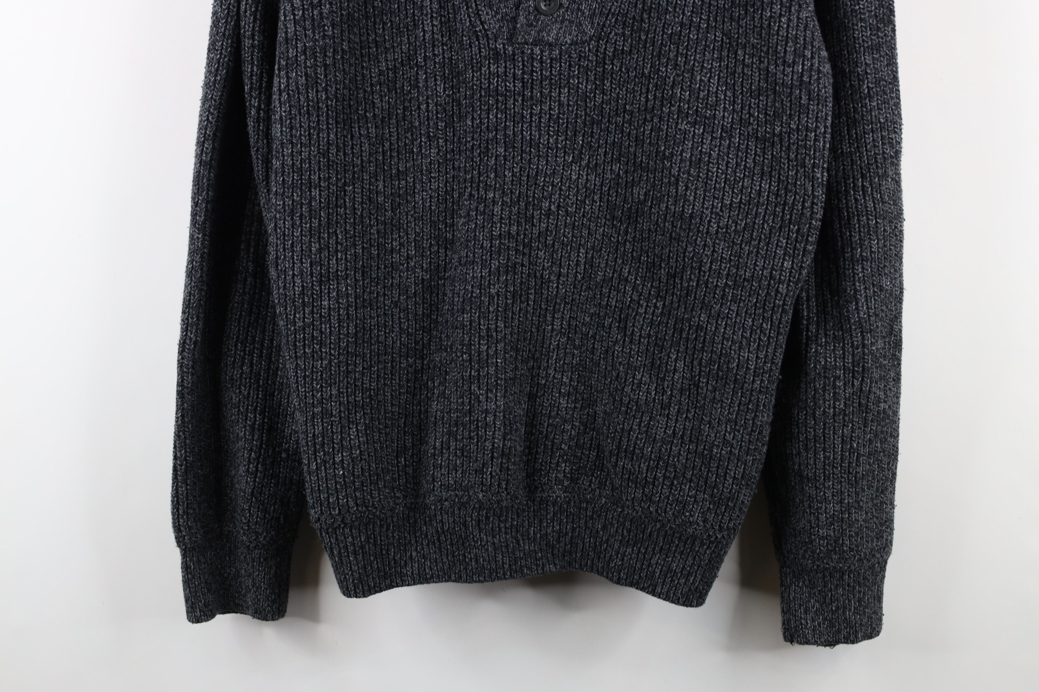 Eddie Bauer × Vintage Vintage Eddie Bauer Chunky Cotton Ribbed Knit Henley Sweater Size US L / EU 52-54 / 3 - 3 Thumbnail