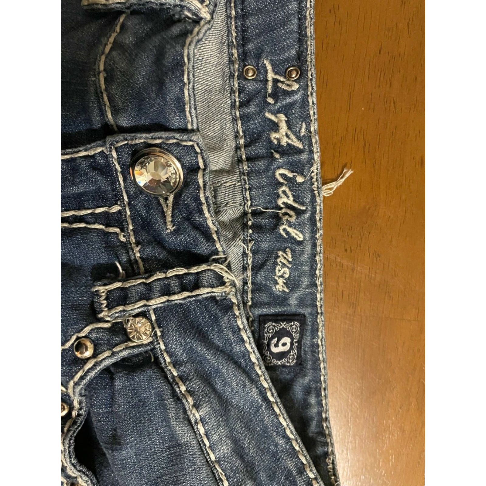 Vintage LA Idol Jeans Womens Bootcut Denim 5-Pocket Design Blue W31 L34 Sz 9 Flat Front Regular Rise Size 30" / US 8 / IT 44 - 7 Thumbnail