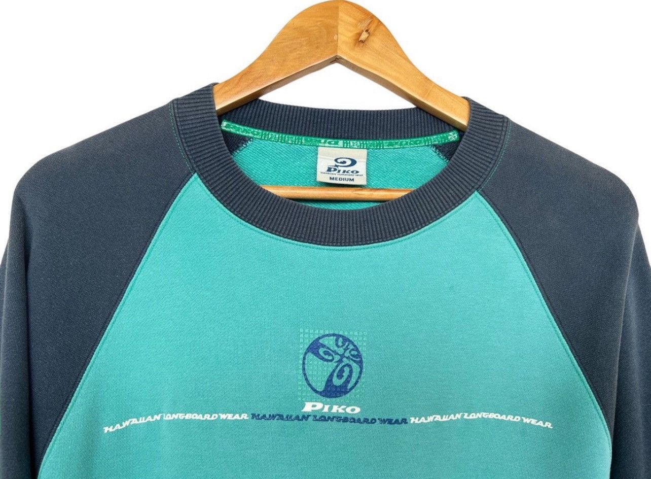 Vintage Vintage 90s Piko Surfboard Green Sweatshirt Medium Size US L / EU 52-54 / 3 - 6 Thumbnail