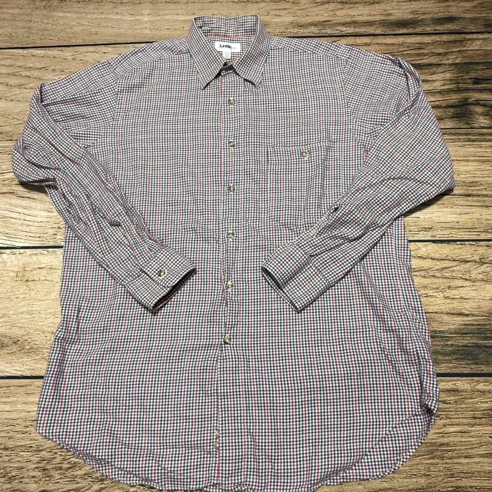 Vintage VINTAGE Paul Fredrick Shirt Mens M Red Blue Green Purple Plaid Button-Down Made in USA Size US M / EU 48-50 / 2 - 3 Thumbnail