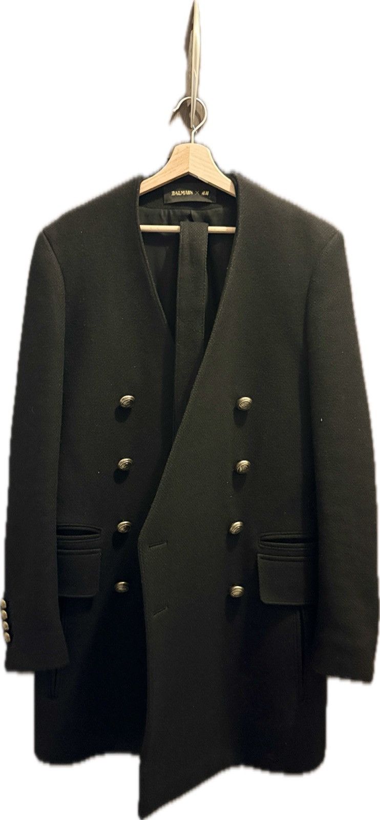 Balmain × H&M Balmain x H&M Wool Military Coat – Black – IT 50 / US 40 Size US M / EU 48-50 / 2 - 1 Thumbnail