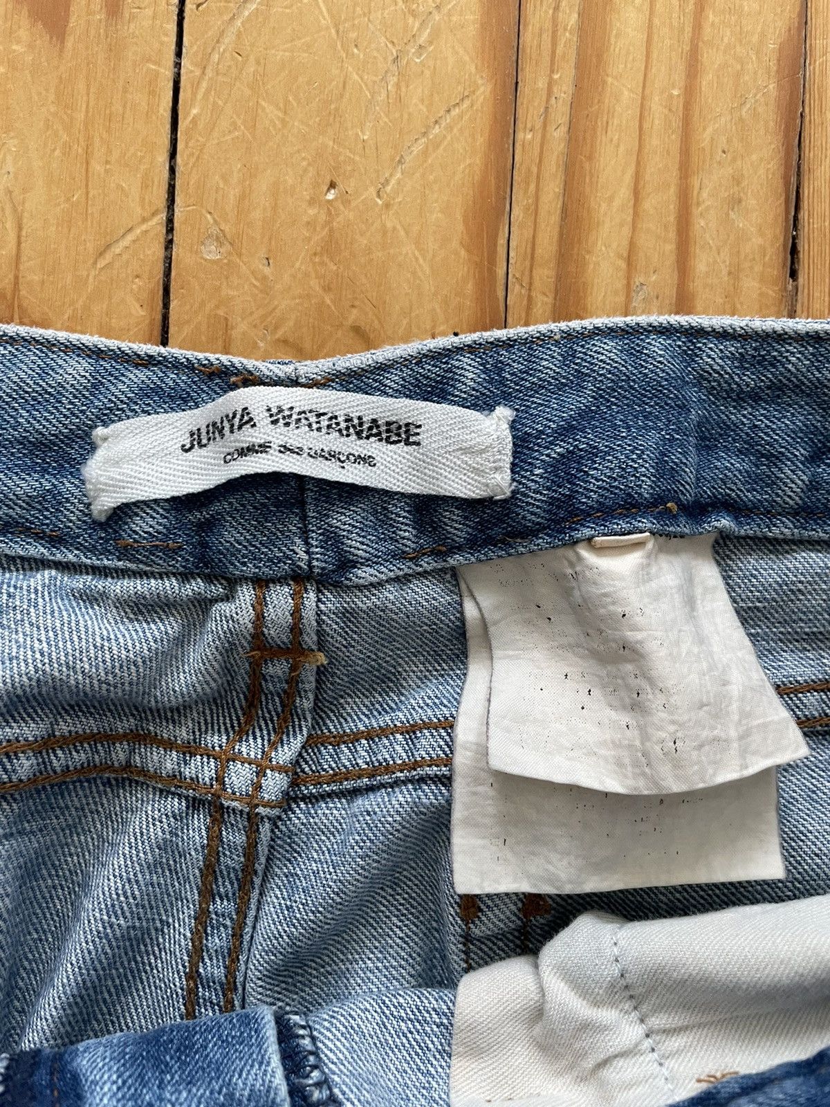 Junya Watanabe Junya Watanabe Wide Flared Light Denim Wash Jeans Size US 29 - 3 Thumbnail