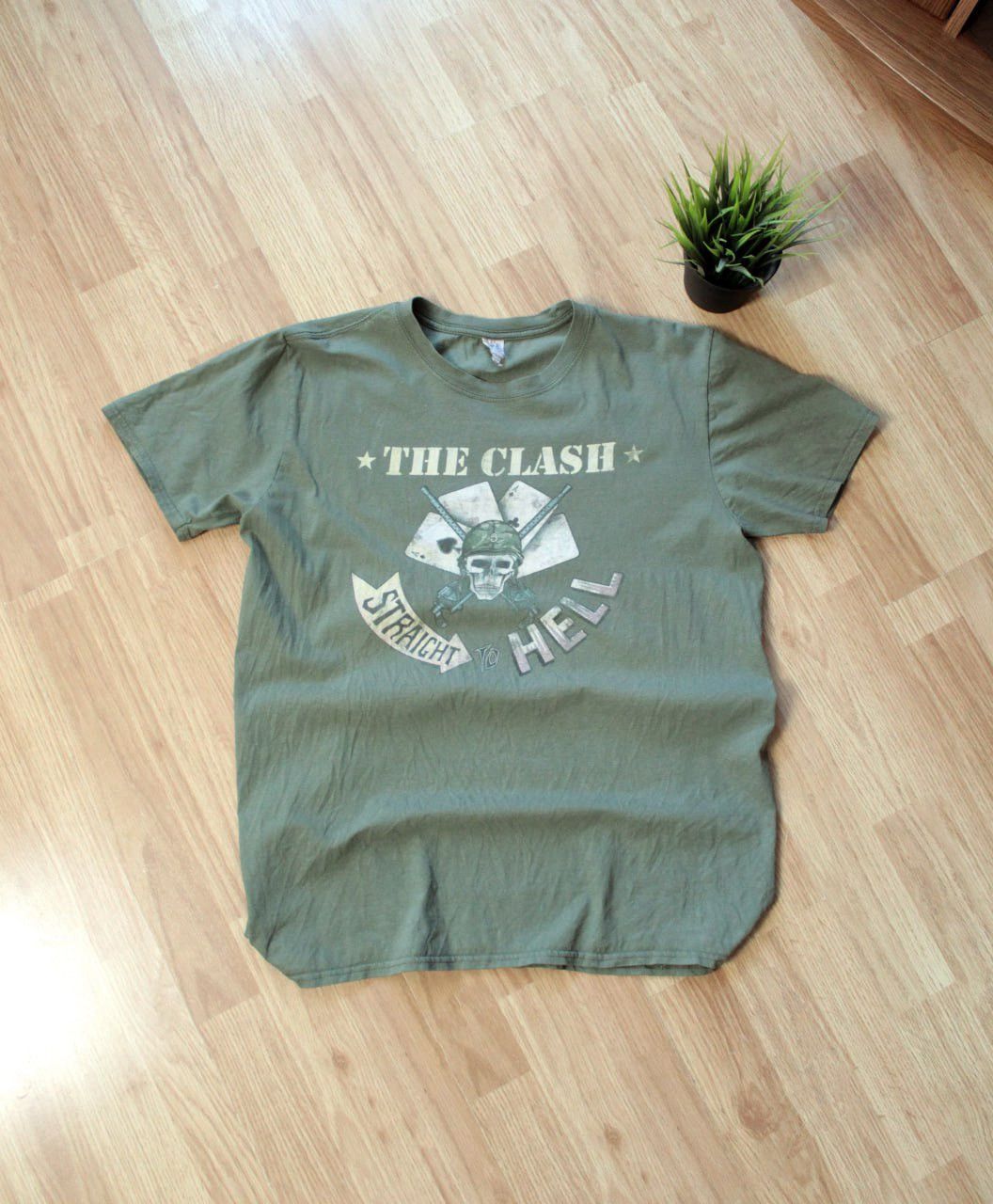 Band Tees 🔥 Vintage The Clash Straight to Hell Punk Rock Green Tees Size US L / EU 52-54 / 3 - 1 Thumbnail