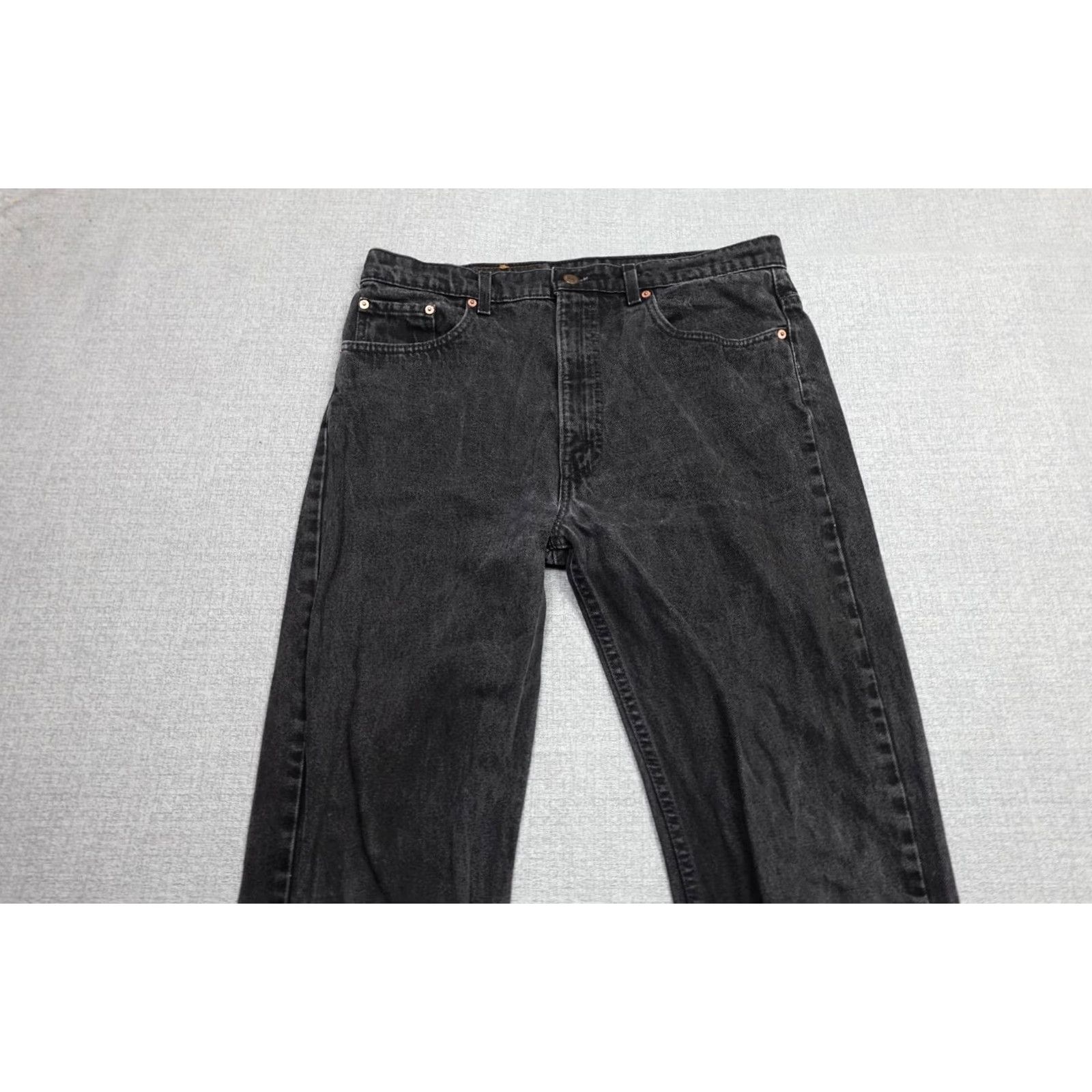 Levi's VINTAGE Levi's 505 Jeans Mens 36x32 Black Dark Wash Relaxed Fit 5-Pocket Denim Straight Jeans Mens Black 505 USA Levi's 500 Series Size US 36 / EU 52 - 5 Thumbnail