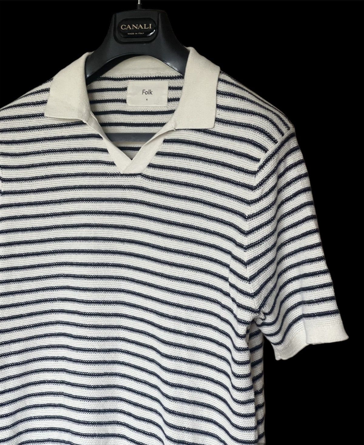 Designer Folk Striped sopranos Italian style polo tee Size US L / EU 52-54 / 3 - 5 Thumbnail