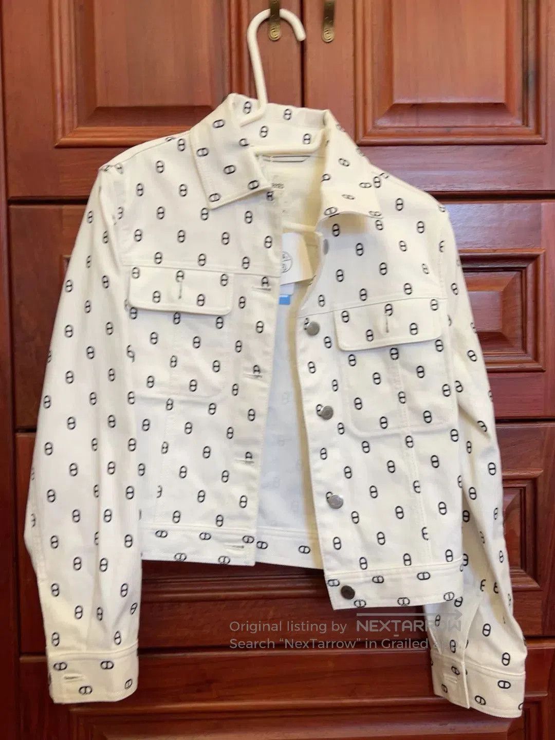 Hermes Hermes White Denim Jacket with Print. Size US S / EU 44-46 / 1 - 1 Thumbnail