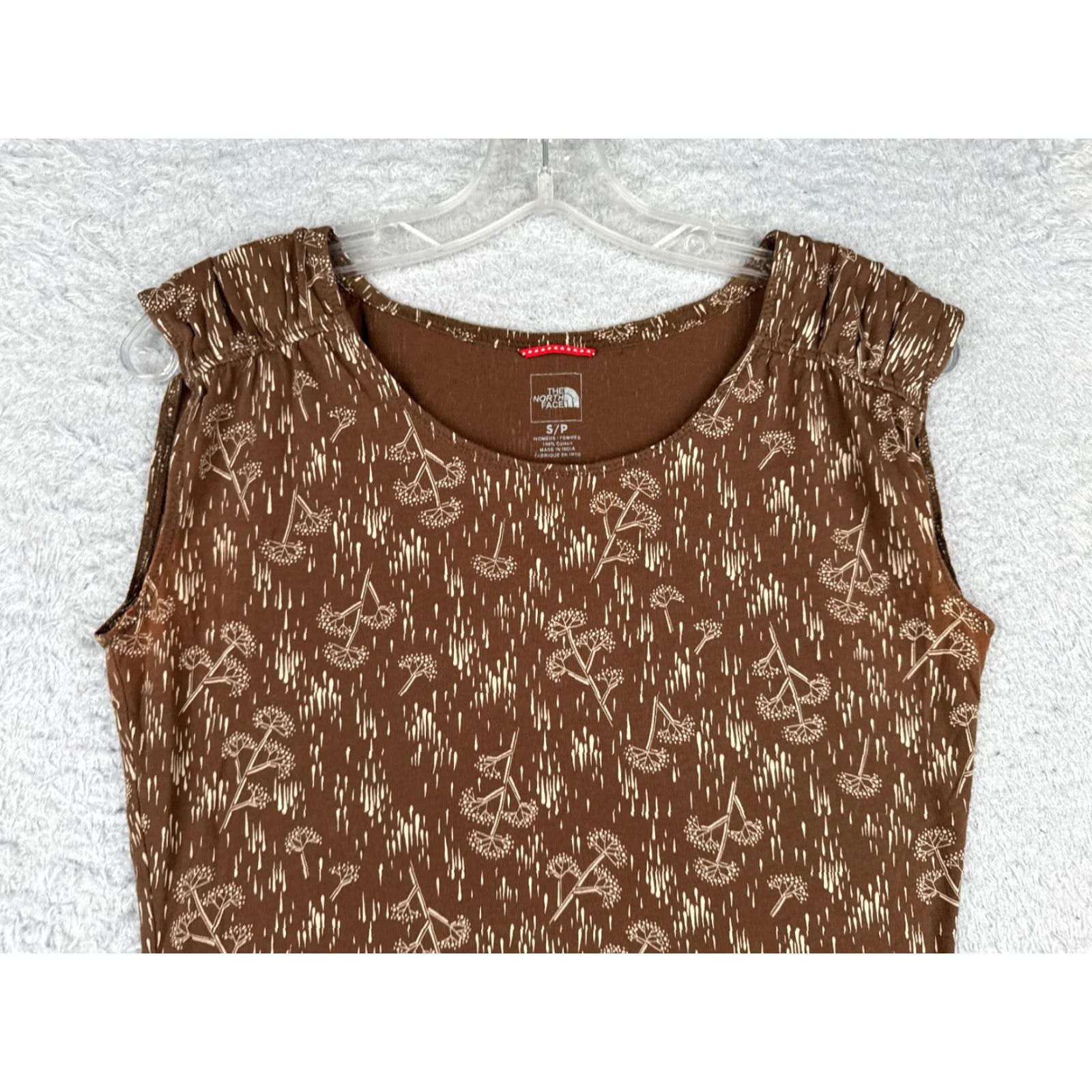 The North Face The North Face Shirt Women Small Brown Tank Sleeveless Crew Cotton Floral READ Size S / US 4 / IT 40 - 4 Thumbnail