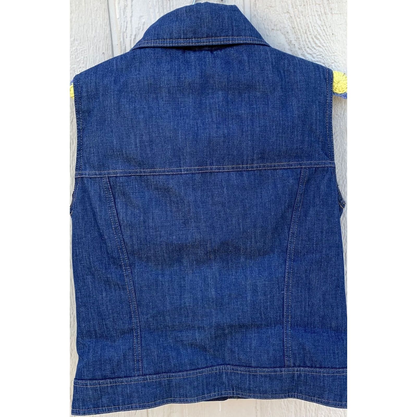 Levi's VINTAGE Levi's Ski Vest Denim Goose Down 70s 1970s Orange Tab Puffer Size 12 Women Blue Denim/Down Vest, Snap Front, Pockets, Made in USA Size XL / US 12-14 / IT 48-50 - 4 Thumbnail