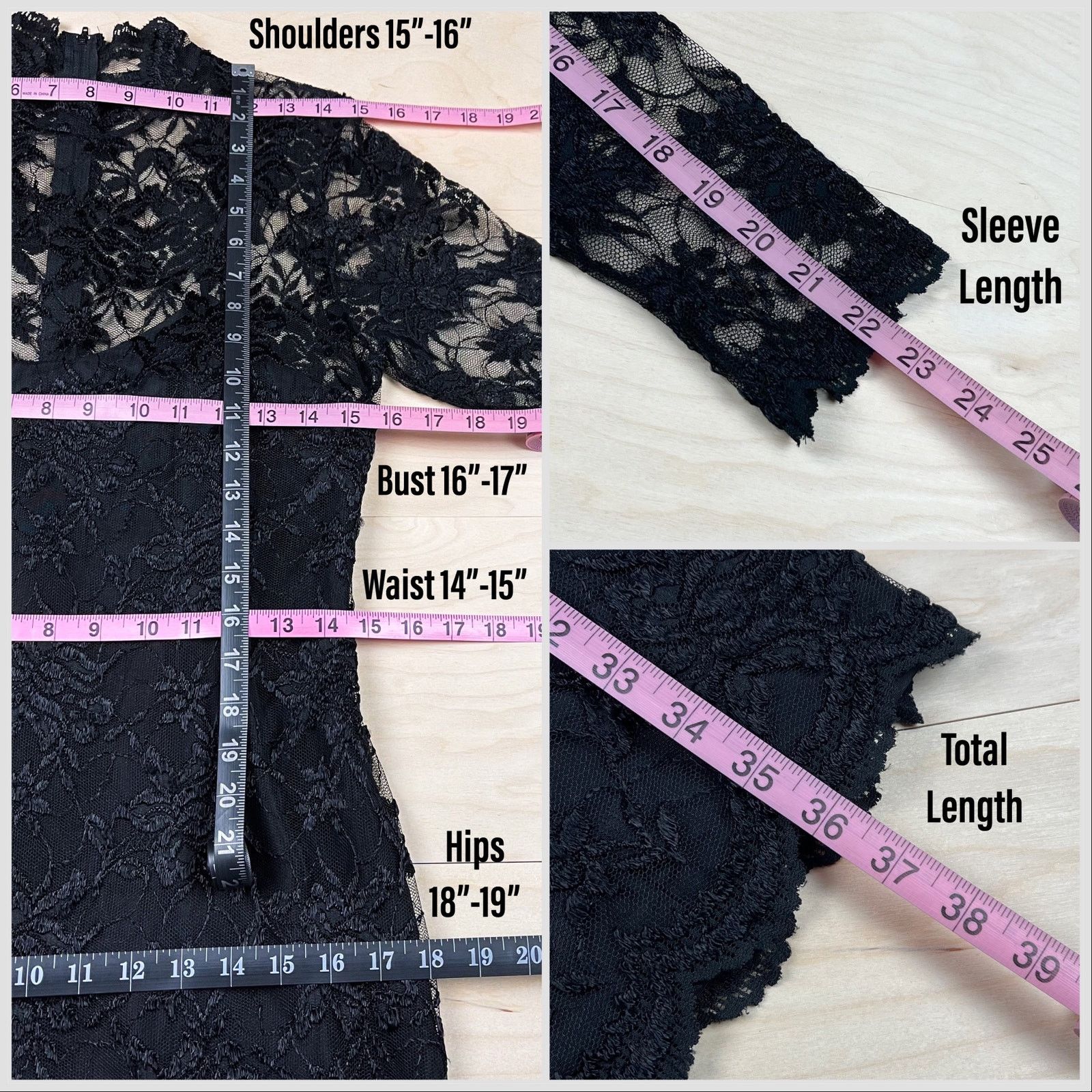 Vintage Vintage 1980s Black Lace Illusion Long Sleeve Mini Dress Size S / US 4 / IT 40 - 6 Thumbnail
