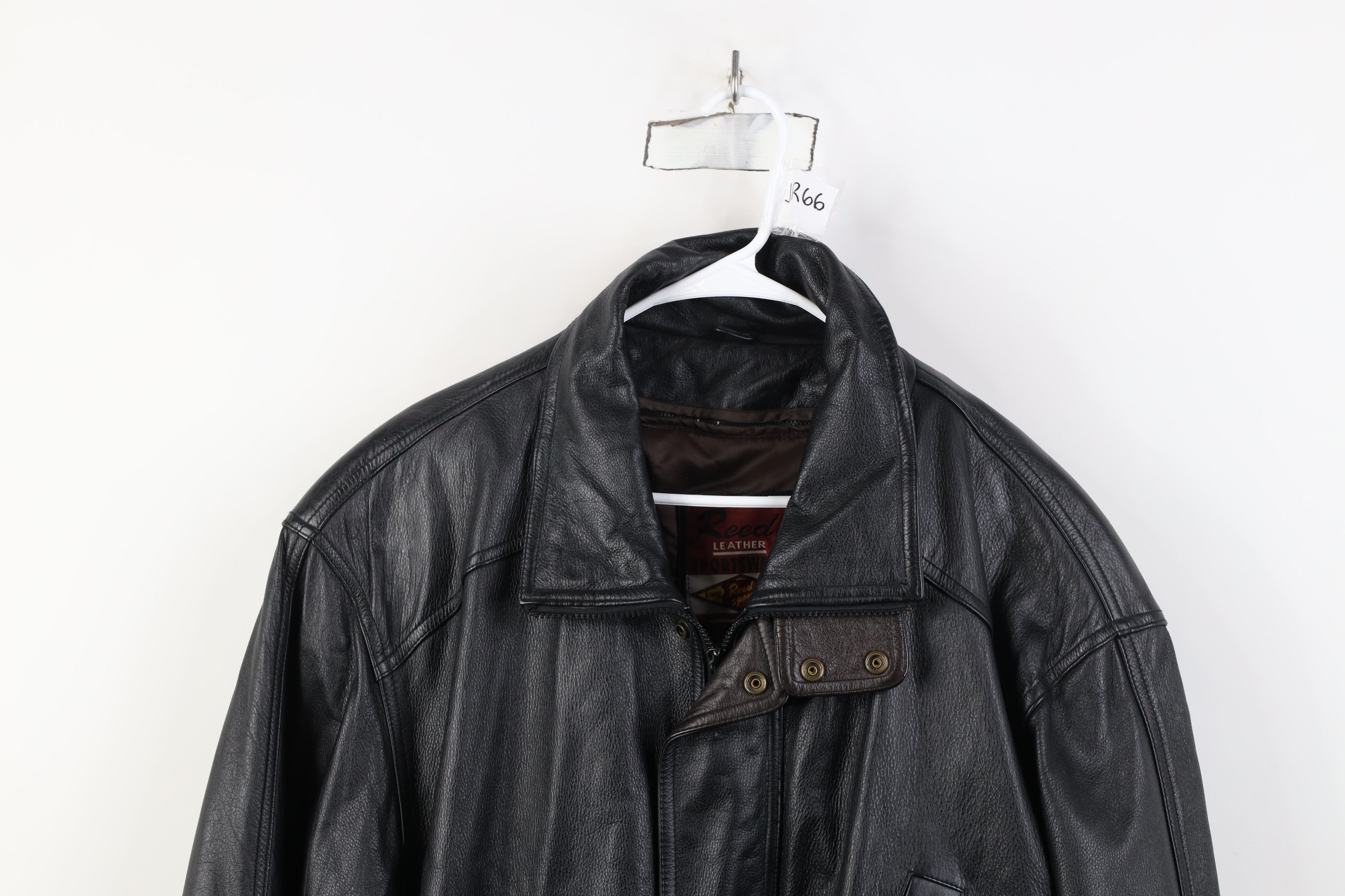 Vintage 90s Streetwear Heavy Leather Chore Jacket Black