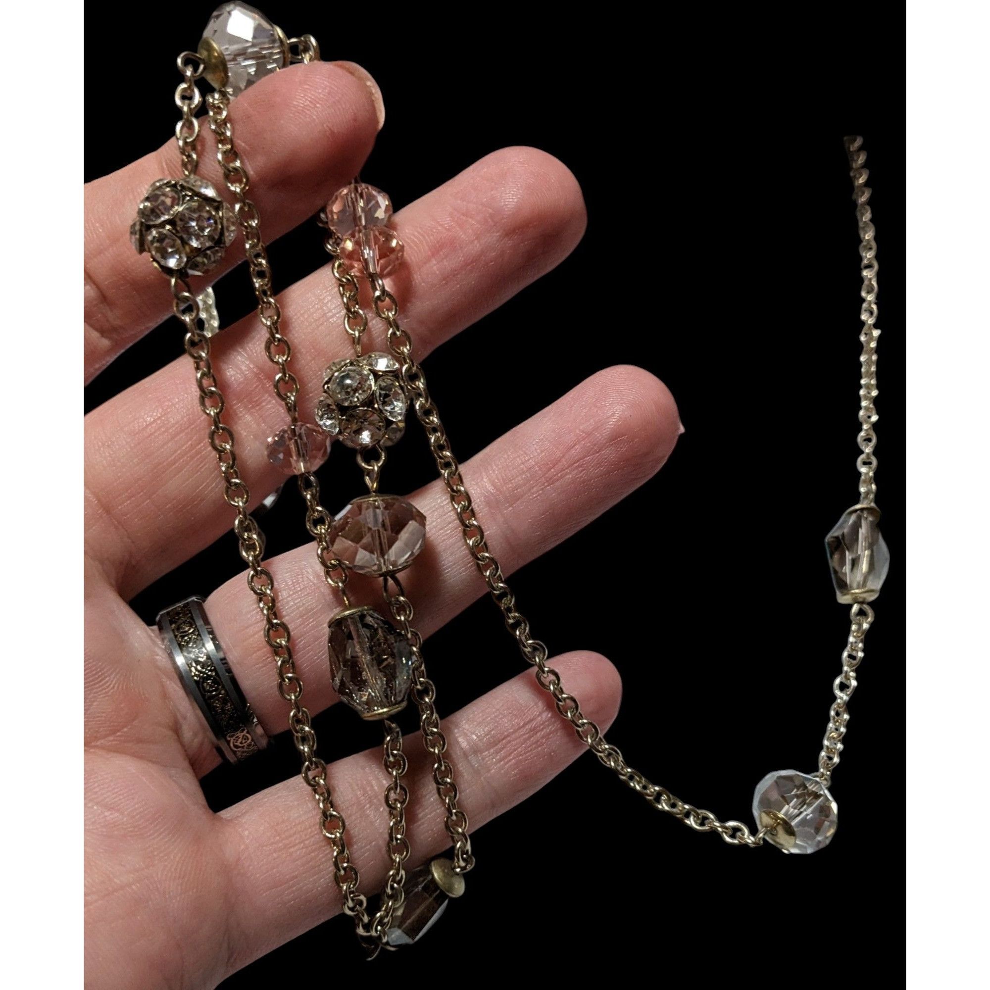 Other Y2K Glam Silver Chain Beaded Statement Necklace Size ONE SIZE - 3 Thumbnail