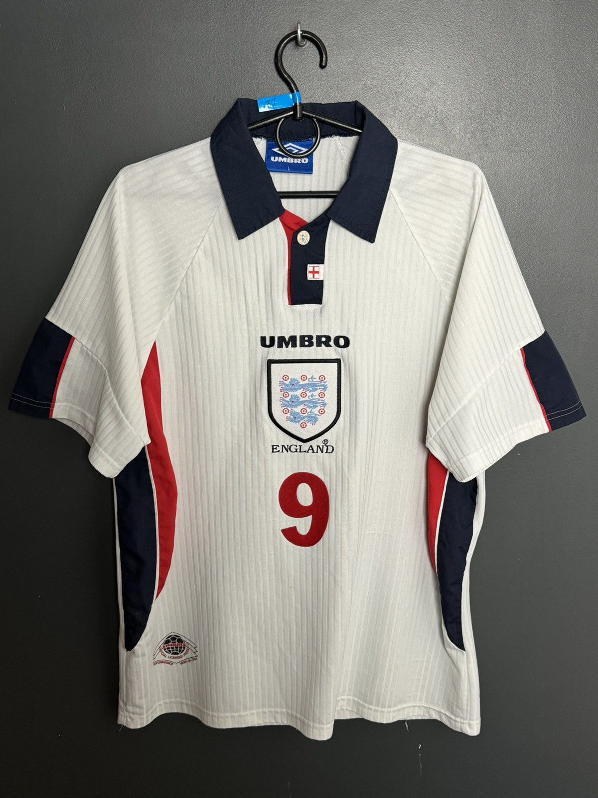 Umbro England National Team 97/99 Home Shearer Football Jersey Size US L / EU 52-54 / 3 - 2 Thumbnail