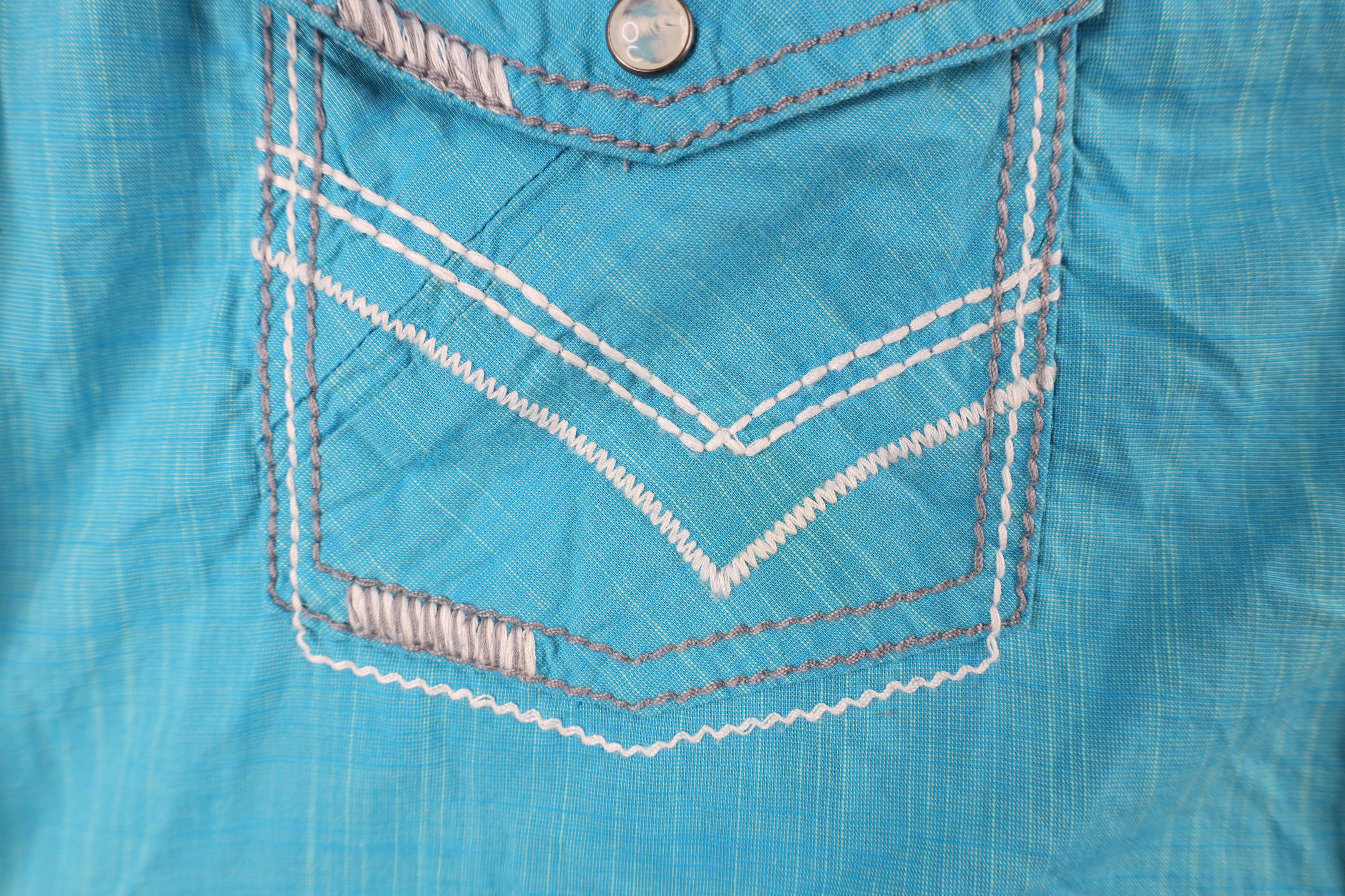 Vintage Buckle Black Western MMA Snap Button Collared Shirt Blue Size US L / EU 52-54 / 3 - 5 Thumbnail