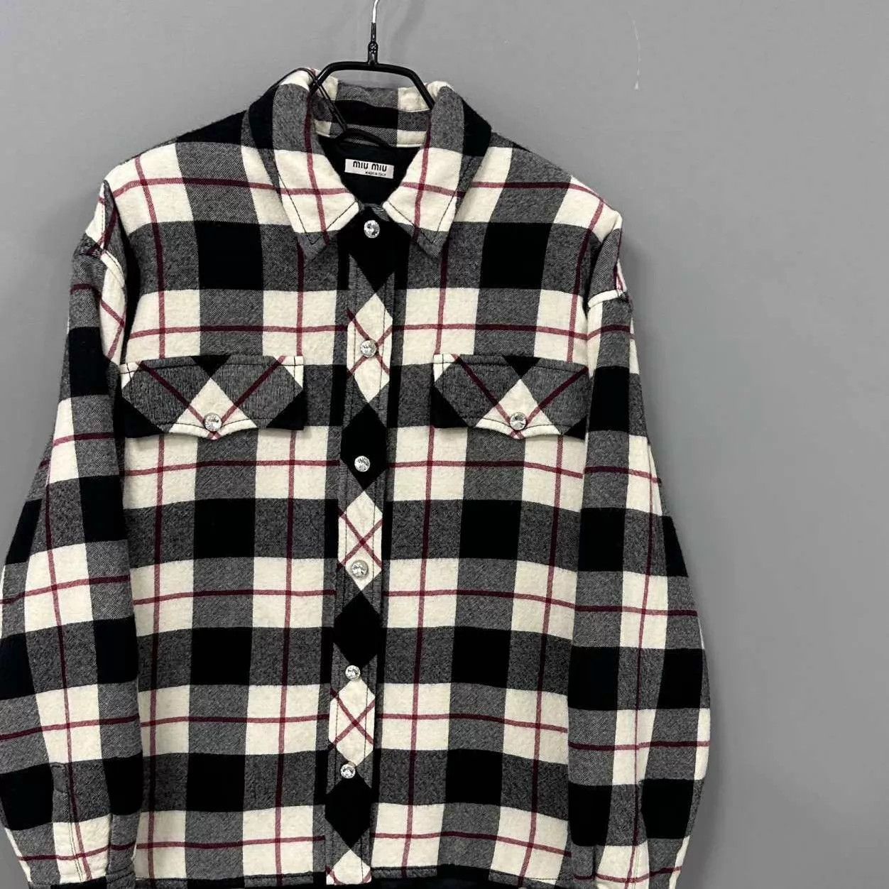 Miu Miu MIUMIU Plaid Back Logo Padded Jacket Women's 36 Size XS / US 0-2 / IT 36-38 - 2 Thumbnail