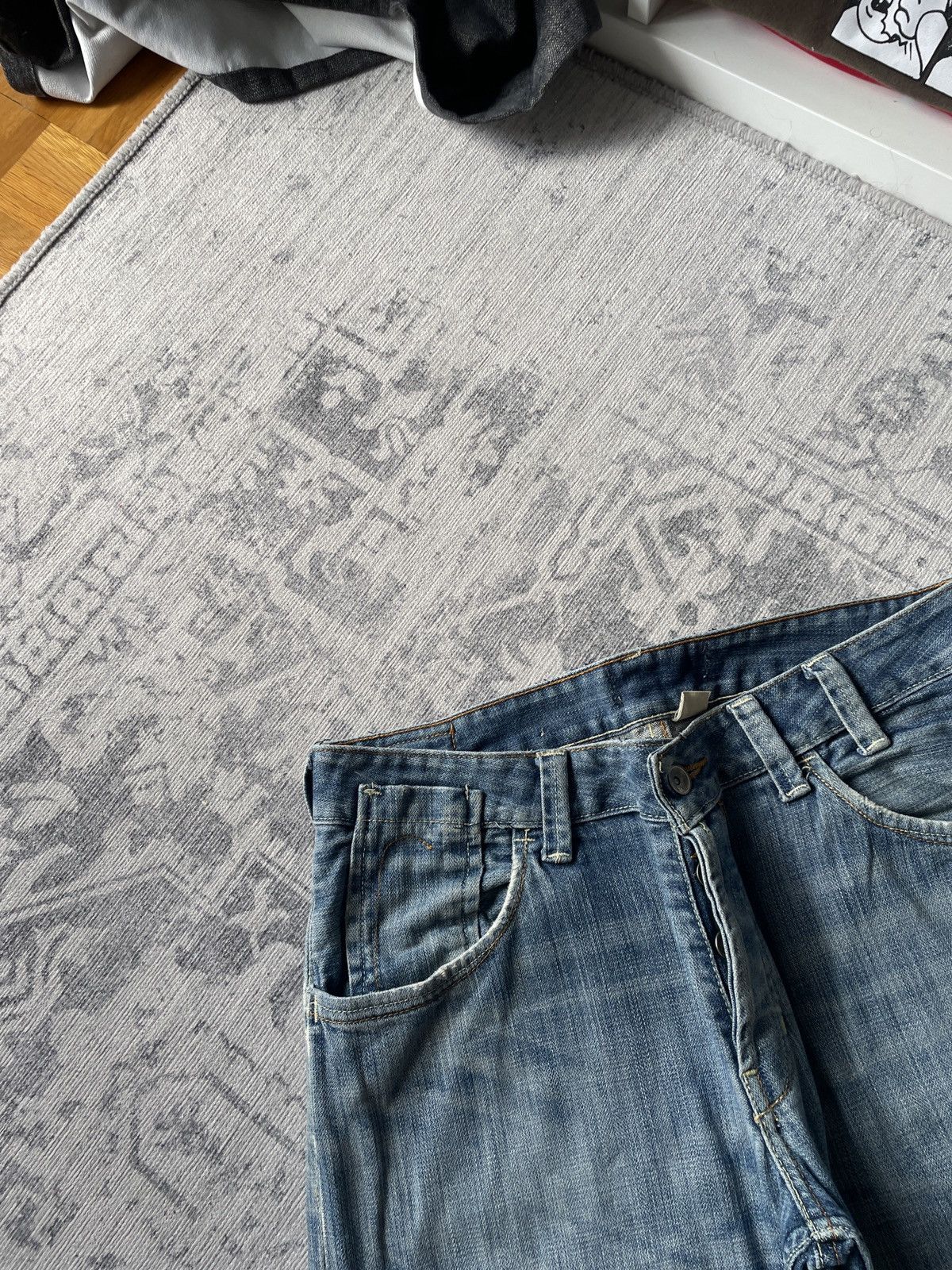Vintage Vintage Avant Garde Jeans Baggy Wide Faded Mud Washed Y2K Size US 34 / EU 50 - 6 Thumbnail