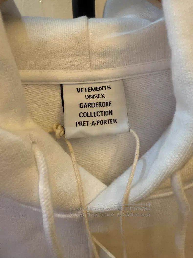 Vetements Vetements White Hooded Sweatshirt, Size S Size US S / EU 44-46 / 1 - 3 Thumbnail