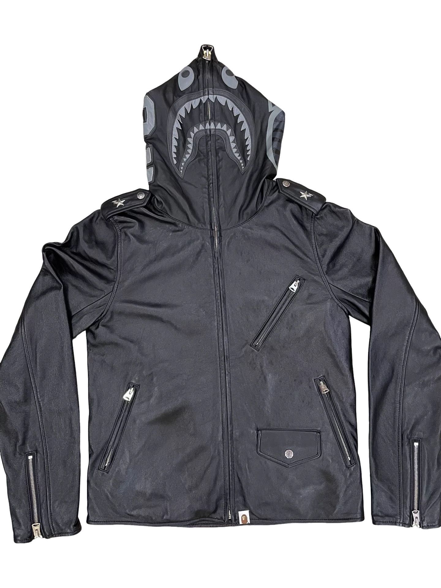 Bape A Bathing Ape Shark Leather Jacket Size M Size US M / EU 48-50 / 2 - 1 Thumbnail