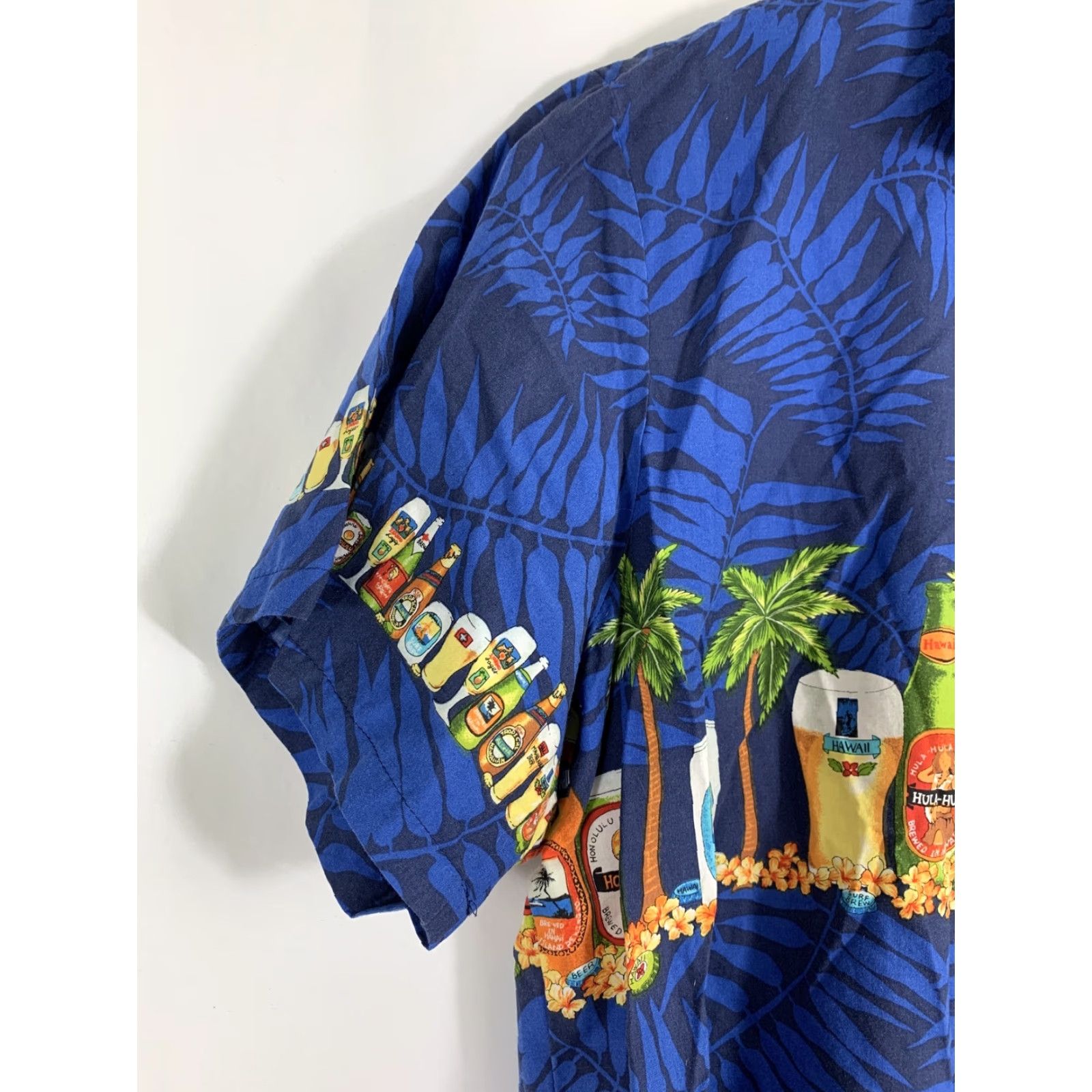 Vintage Kalaheo Mens Button-Up Shirt Blue Beer Cotton Blend 2XL Short Sleeve Hawaiian Shirt Size US XXL / EU 58 / 5 - 2 Thumbnail