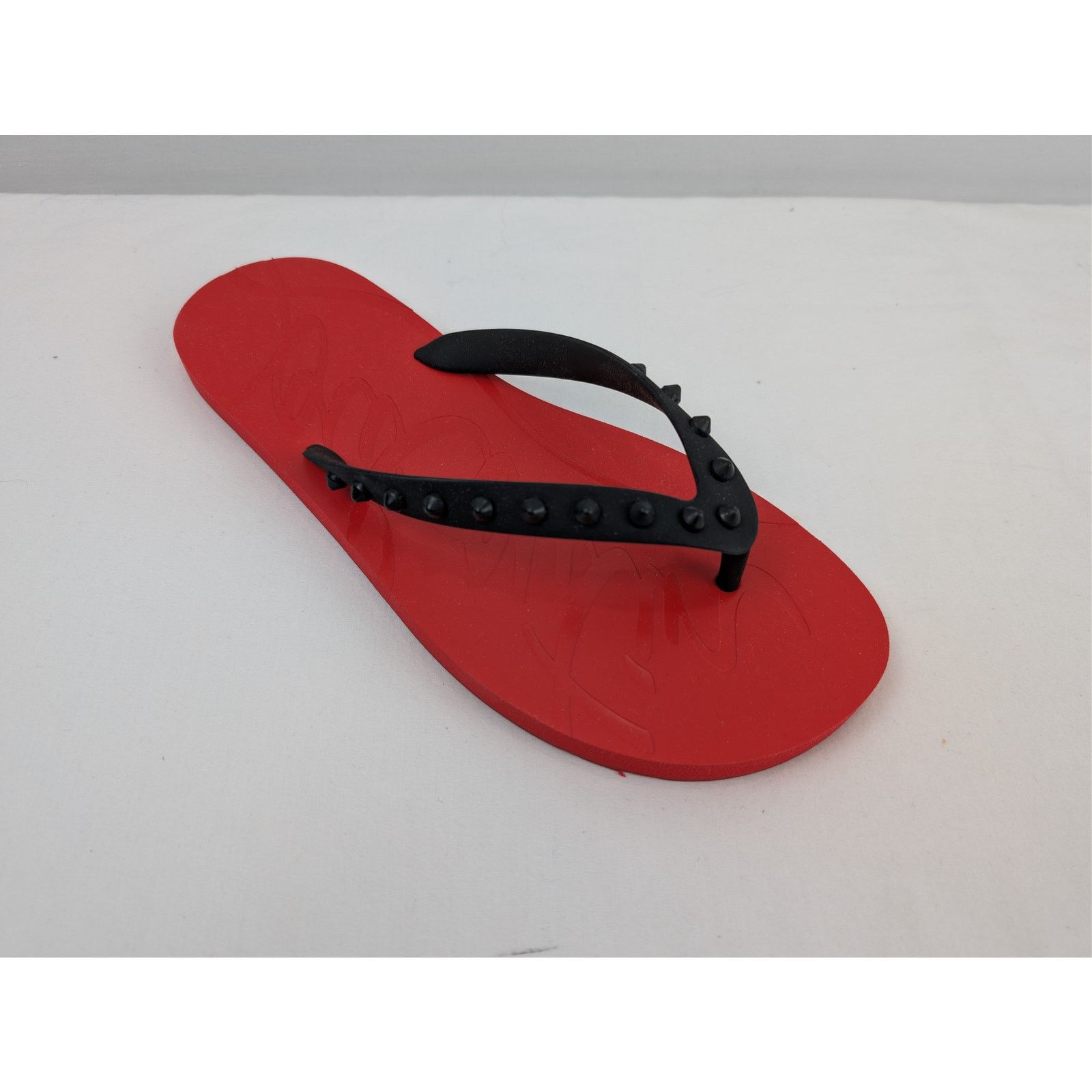 Christian Louboutin o1rshd1 Loubi Flip Donna Flat Slipper in Black/Loubi Size US 12 / IT 42 - 3 Thumbnail