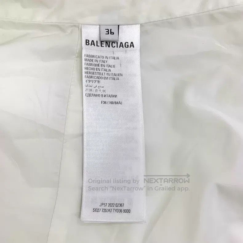 Balenciaga Balenciaga White Collar Zip Long Sleeve Down Jacket Size XS / US 0-2 / IT 36-38 - 6 Thumbnail