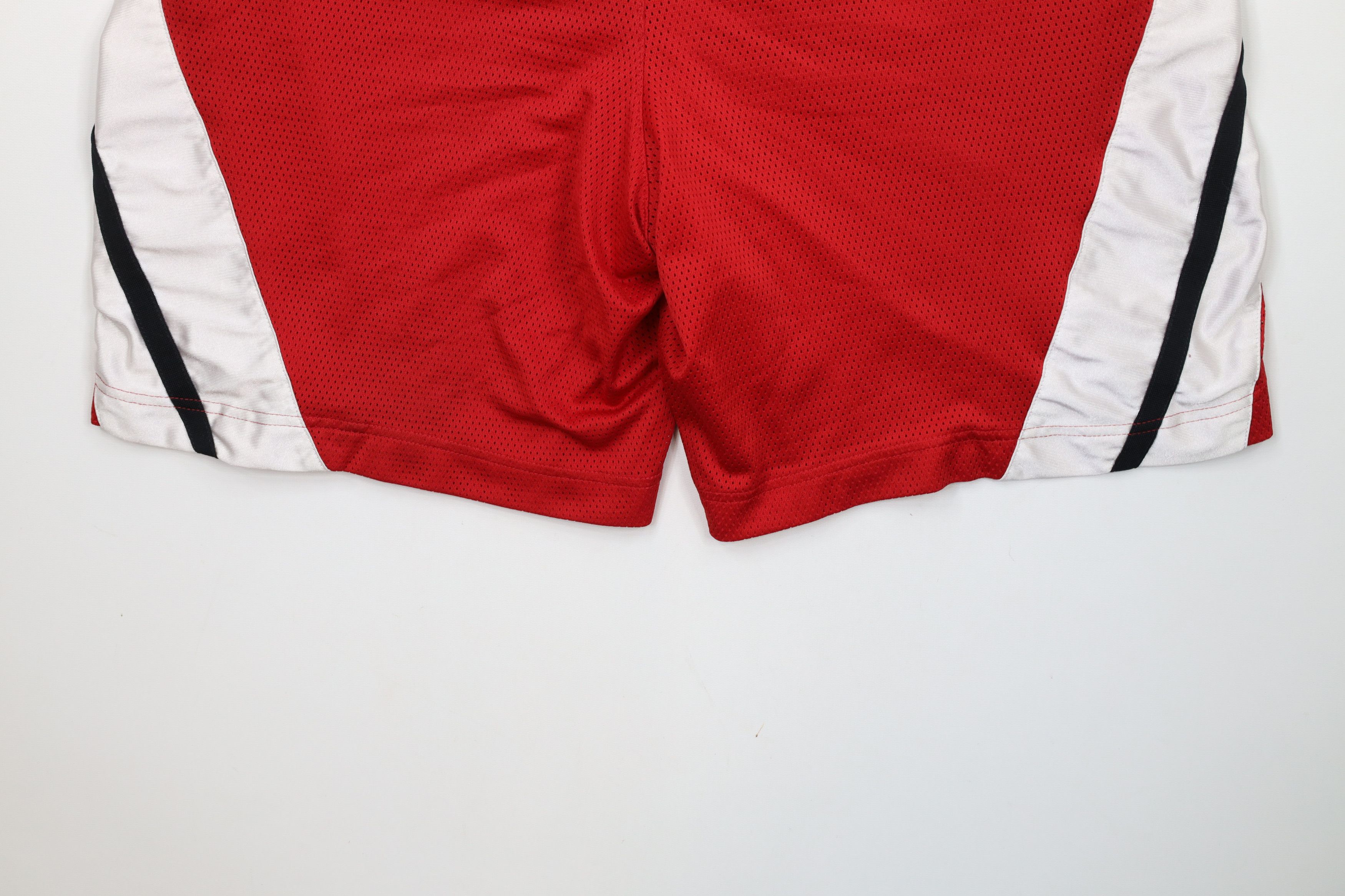 Nike × Vintage Vintage 90s Y2K Nike Scott Mini Swoosh Striped Mesh Shorts Size US 32 / EU 48 - 13 Thumbnail