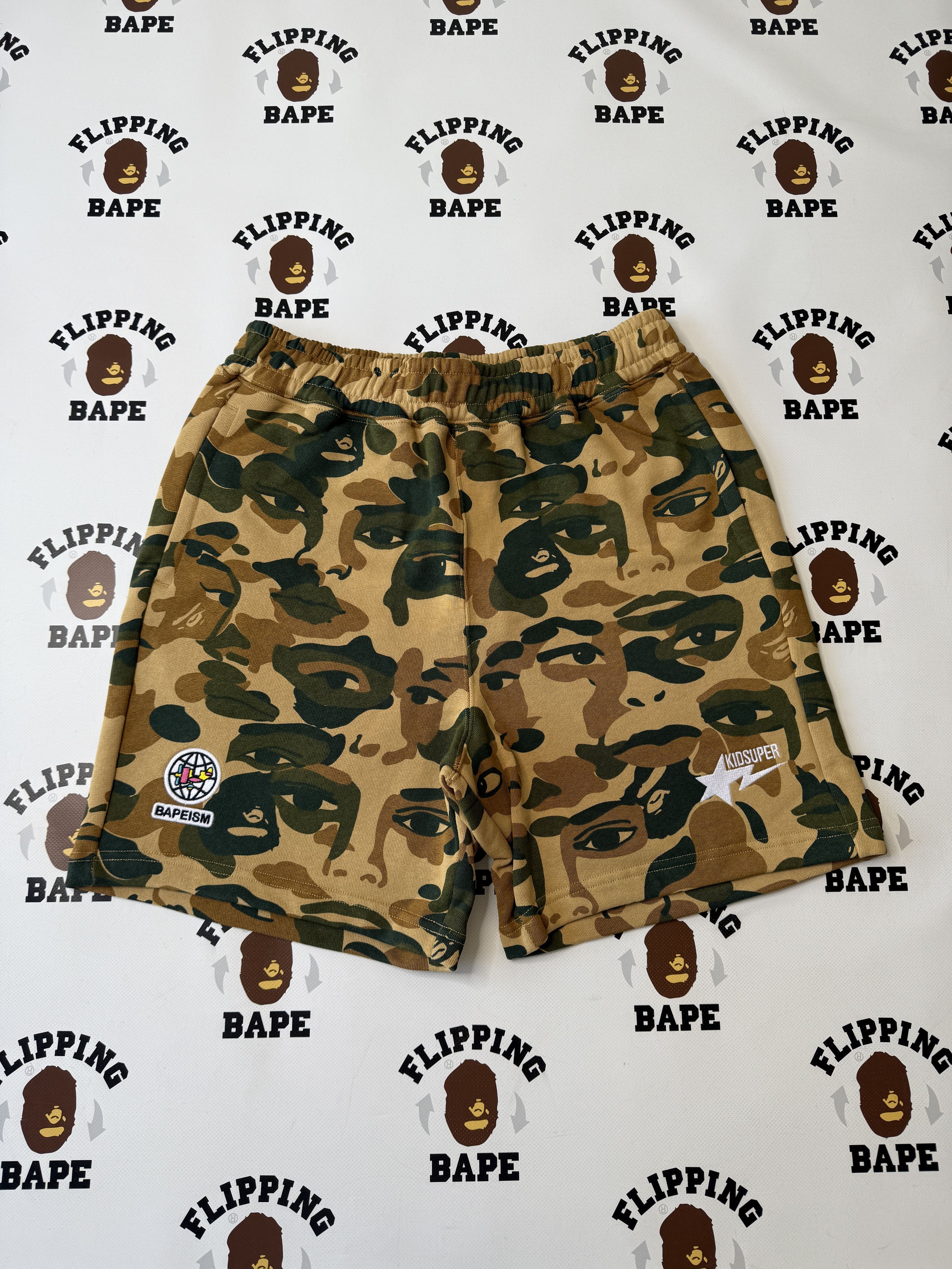 Bape BAPE X KIDSUPER CAMO SWEAT SHORTS Size US 36 / EU 52 - 1 Thumbnail