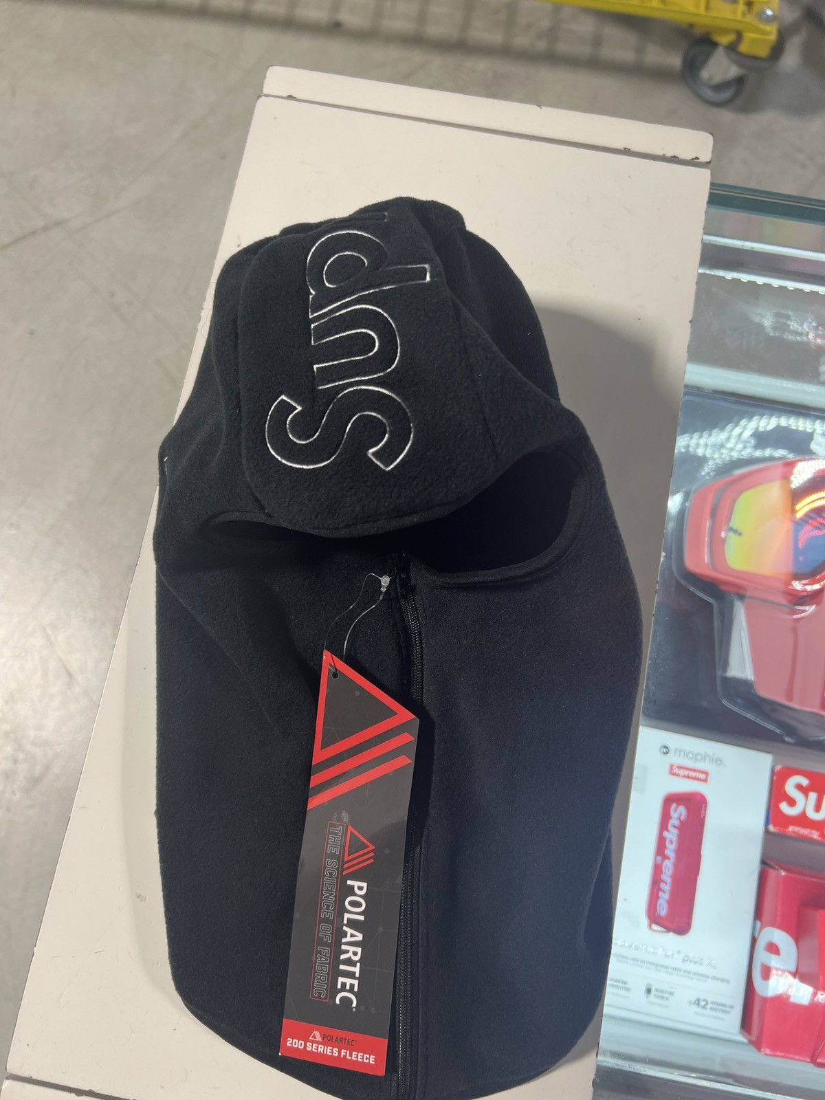 image of Supreme Zip Up Mask in Black, Men's