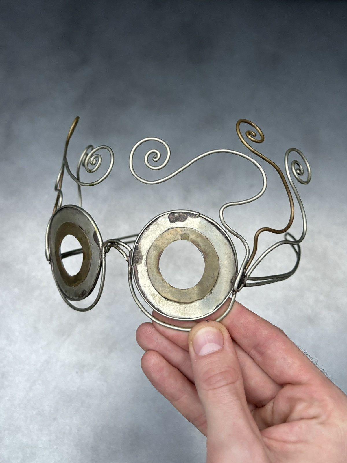 Vintage Vintage Handmade Metal Headpiece Steampunk Costume Chrome OS Size ONE SIZE - 11 Thumbnail