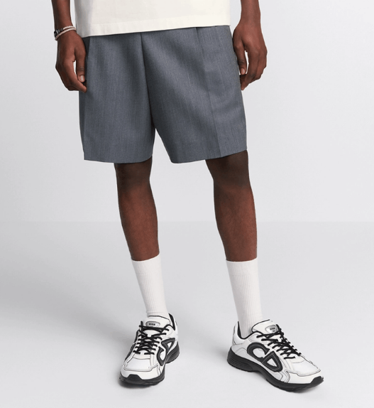 Dior o1w1db10525 493C15 Embroidered Wide-Leg Short in Gray Size US 32 / EU 48 - 4 Thumbnail