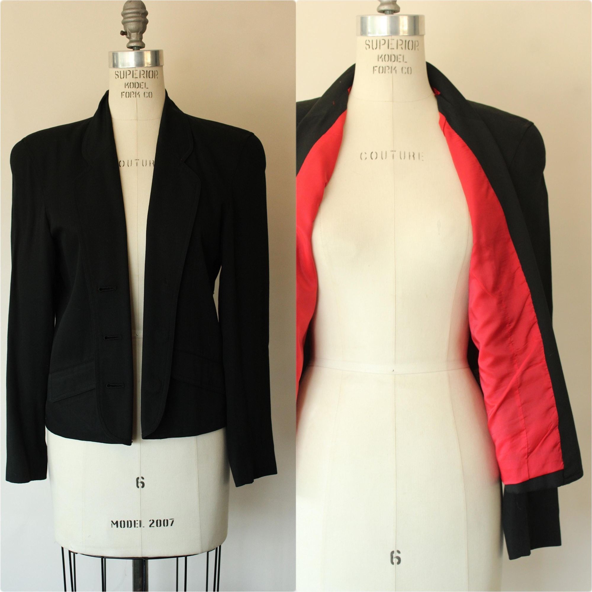 Vintage Vintage 1990s 2000s Jacket, Liz Sport Petite Black New Look Size S / US 4 / IT 40 - 1 Thumbnail