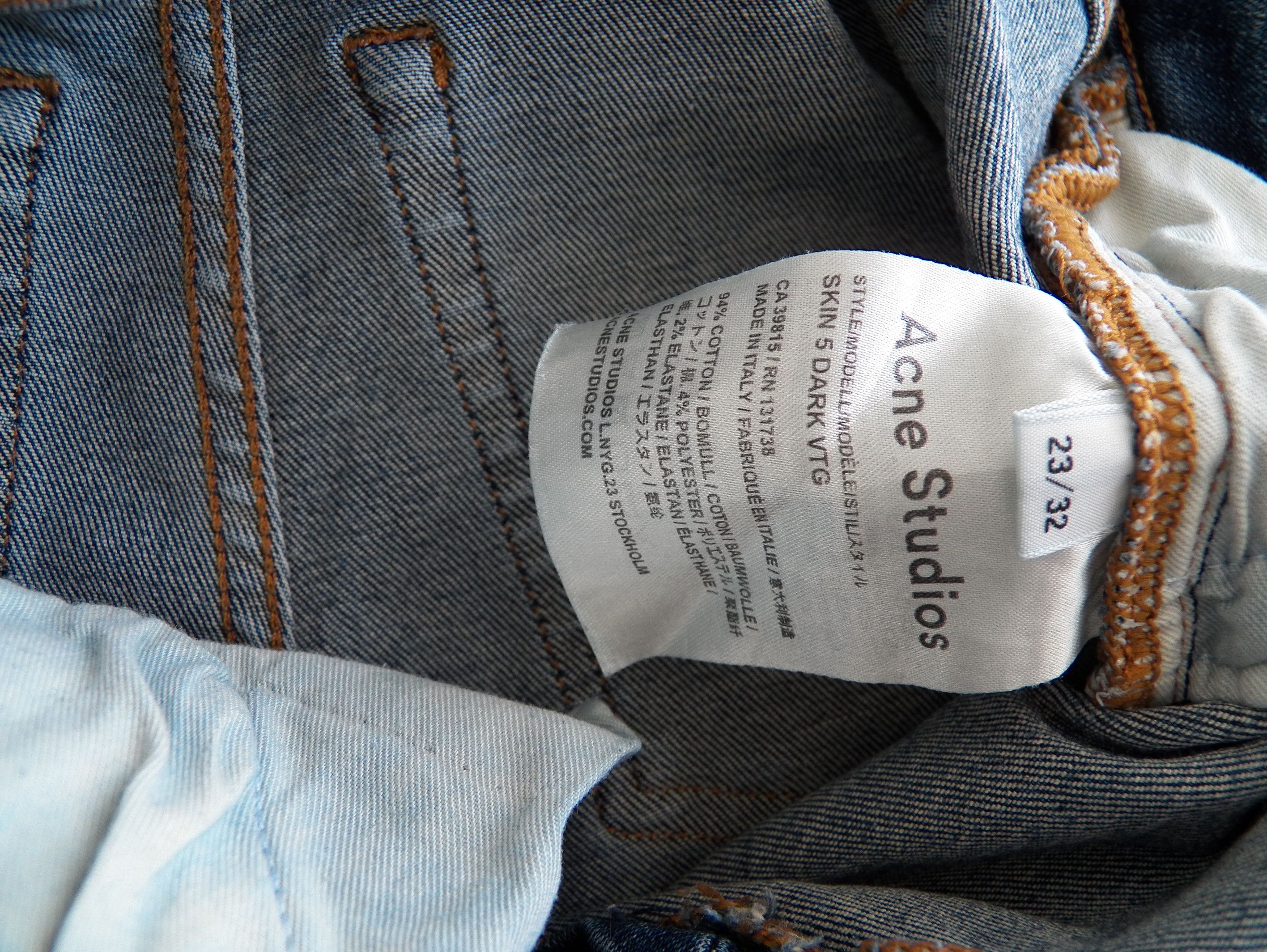 Acne Studios Acne Studios Skin 5 Jeans W23 L32 Blue Skinny Fit Stretch Size 23" - 6 Thumbnail